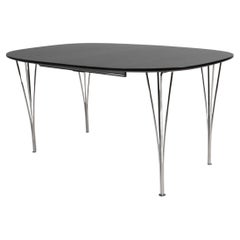 Piet Hein & Bruno Mathsson Ellipse Dining Table, black oak, Denmark