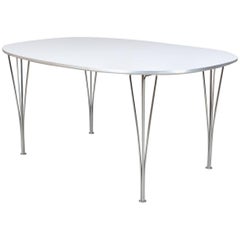 Piet Hein & Bruno Mathsson Ellipse Dining Table, White Laminate