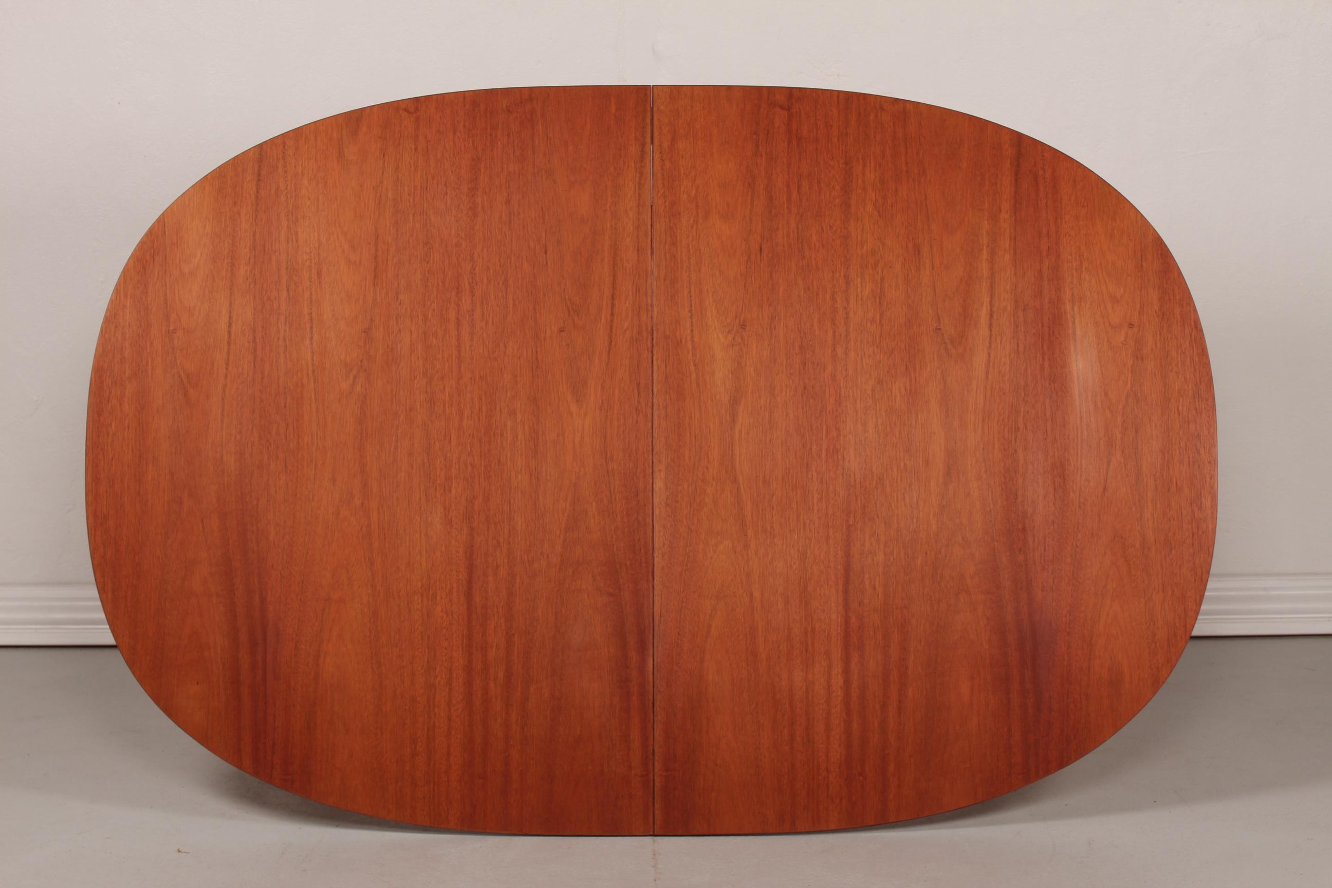 Late 20th Century Piet Hein & Bruno Mathsson Super Ellipse Table Extension of Oiled Mahogany, 1993