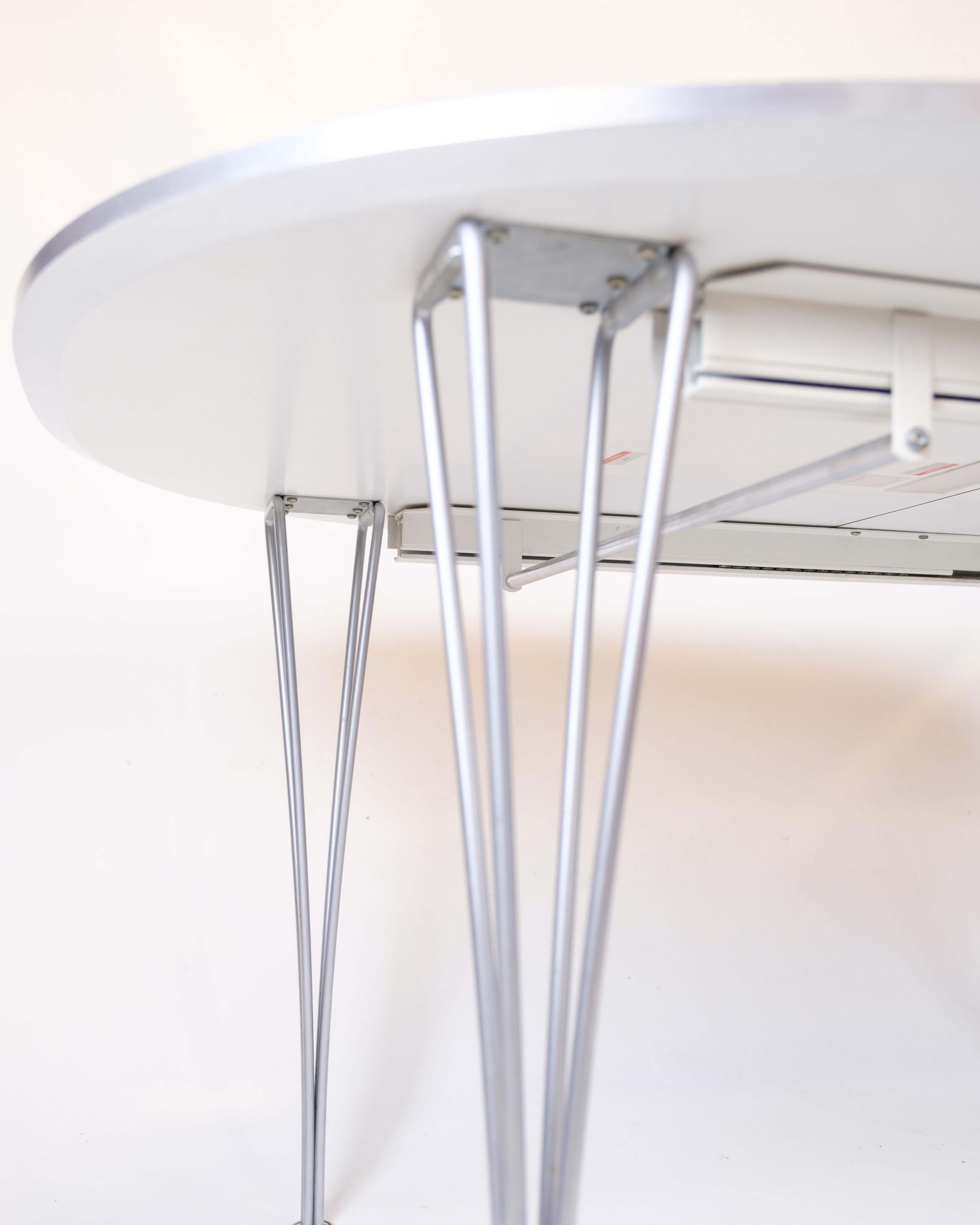 Danese Piet Hein Dining Table Super Ellipse With White Laminate By Arne Jacobsen in vendita