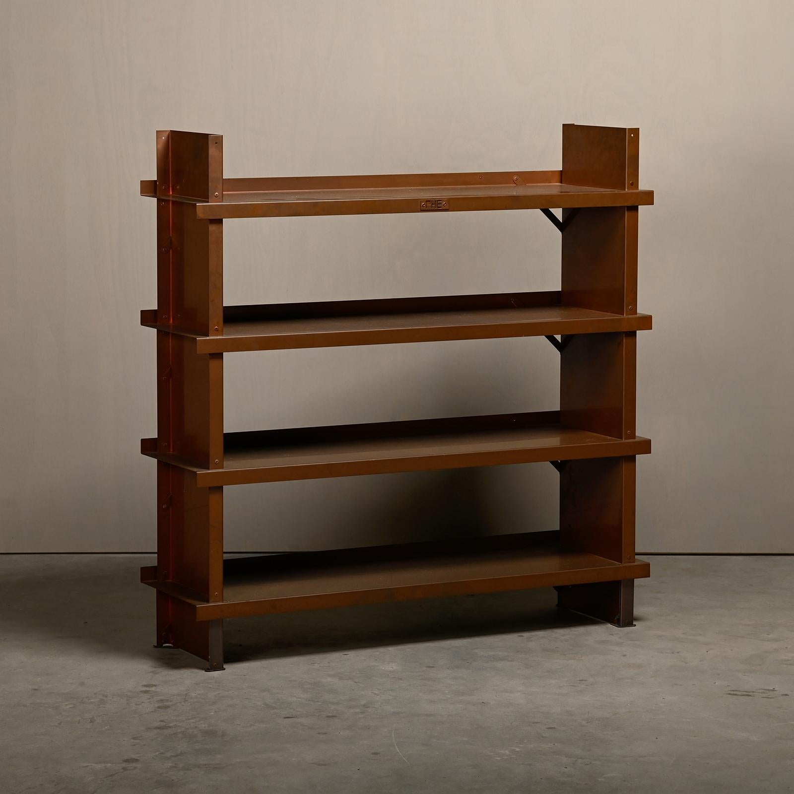 Post-Modern Piet Hein Eek 1408 Contemporary Bookshelf in patined solid copper, Dutch Design