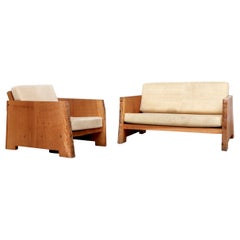 Piet Hein Eek Live Edge Natural Wood Loveseat