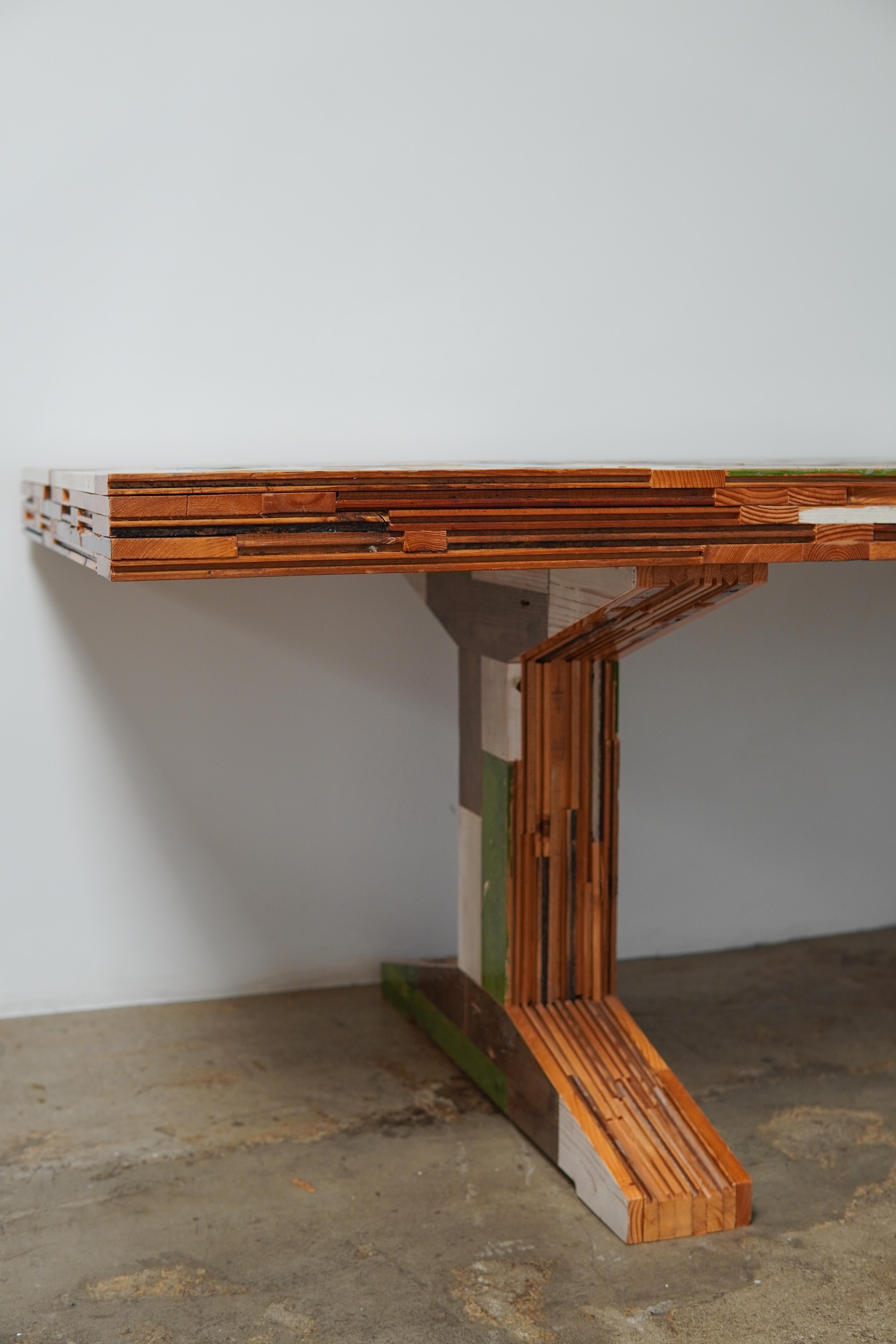 Piet Hein Eek Scrap Table In Excellent Condition For Sale In Los Angeles, CA