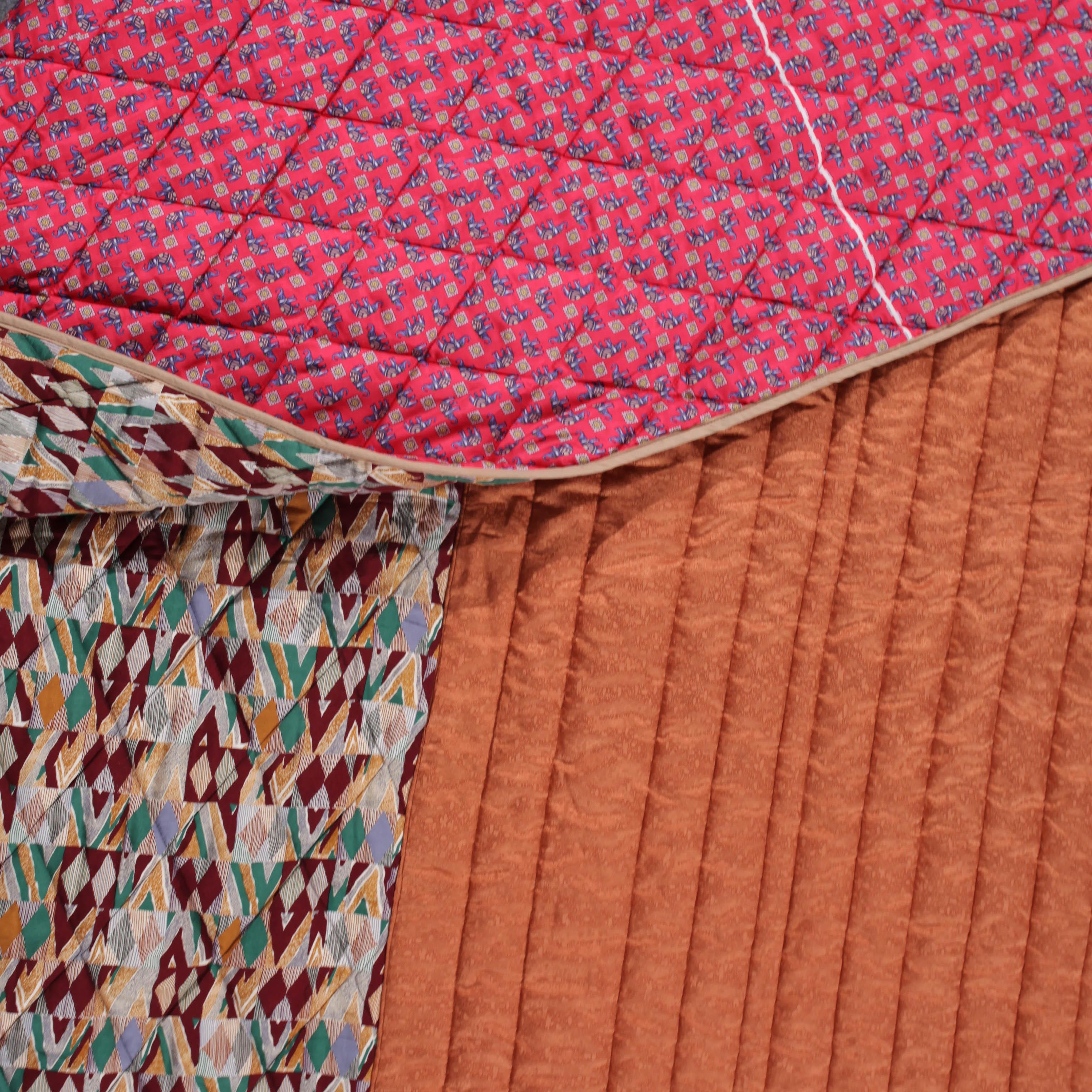 Piet Hein Eek Vintage Italian Silk Quilt Blanket In Excellent Condition For Sale In Amsterdam, NL