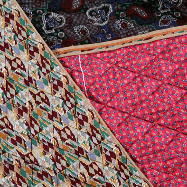 Piet Hein Eek Vintage Italian Silk Quilt Blanket at 1stDibs