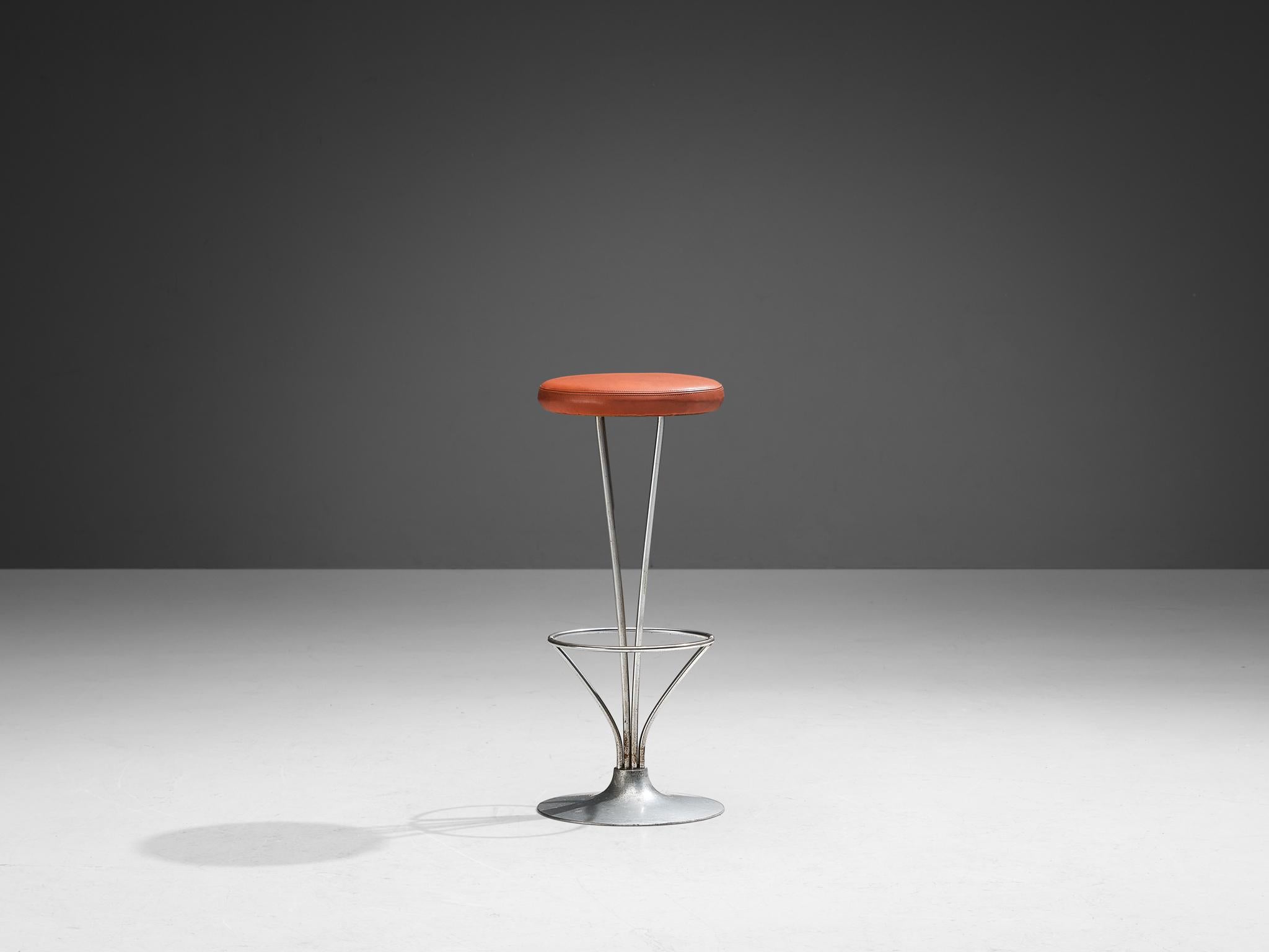 Mid-Century Modern Piet Hein for Fritz Hansen Barstool with Chrome