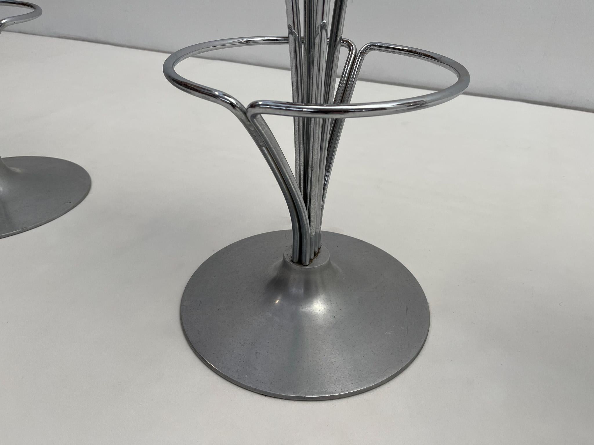 Metal Piet Hein for Fritz Hansen, set of three bar stools For Sale