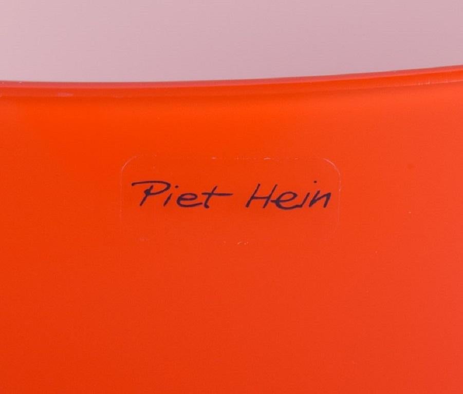 20th Century Piet Hein for Holmegaard, Danish Design, Two Orange Art Glass Bowls For Sale