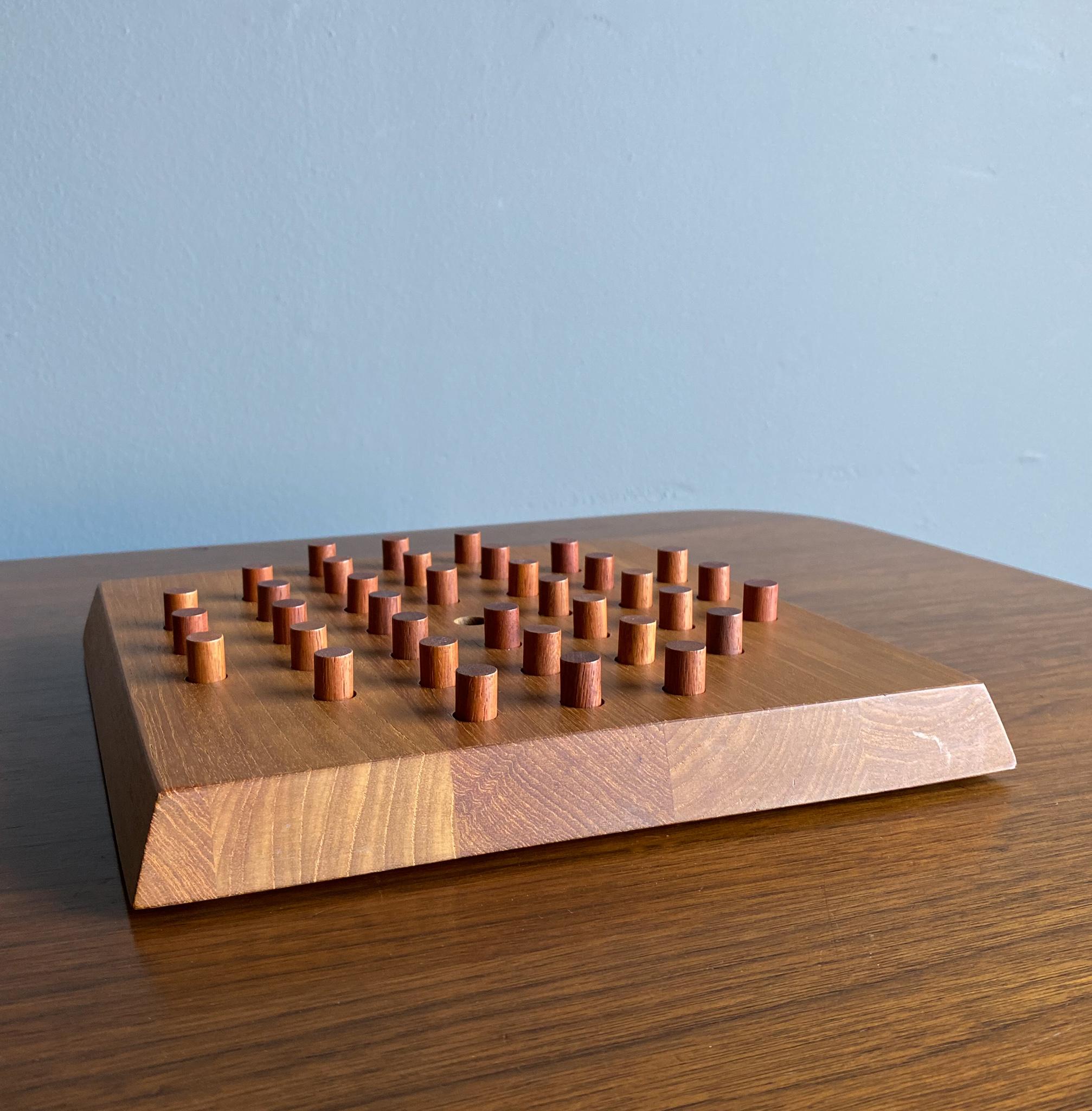 Piet Hein for Skjode, Denmark Teak Solitaire Board Game, 1960's For Sale 6