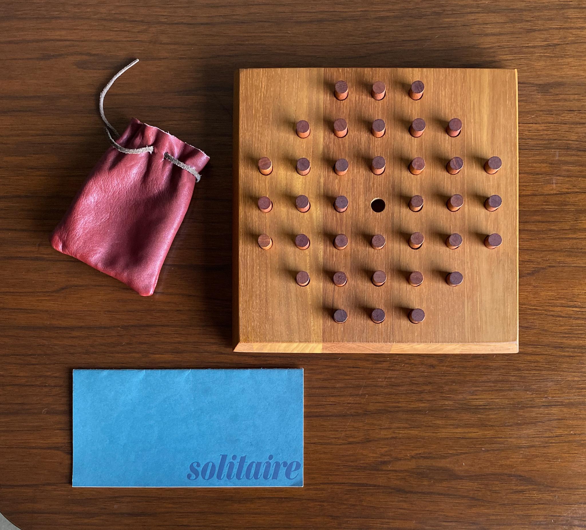 Piet Hein for Skjode, Denmark Teak Solitaire Board Game, 1960's.  A really great rare object. 