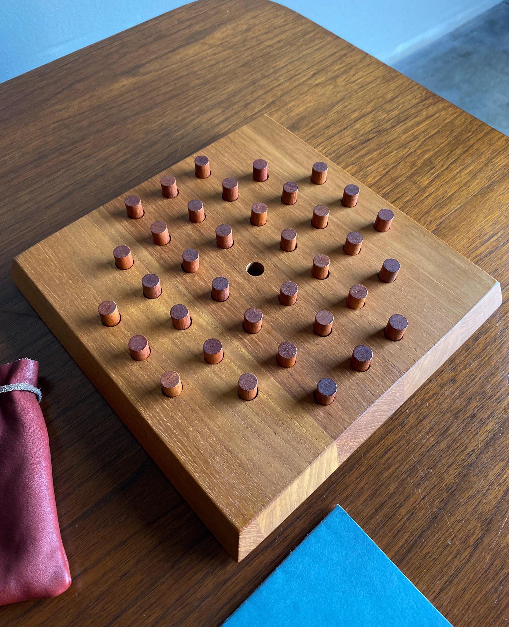 Piet Hein for Skjode, Denmark Teak Solitaire Board Game, 1960's For Sale 2