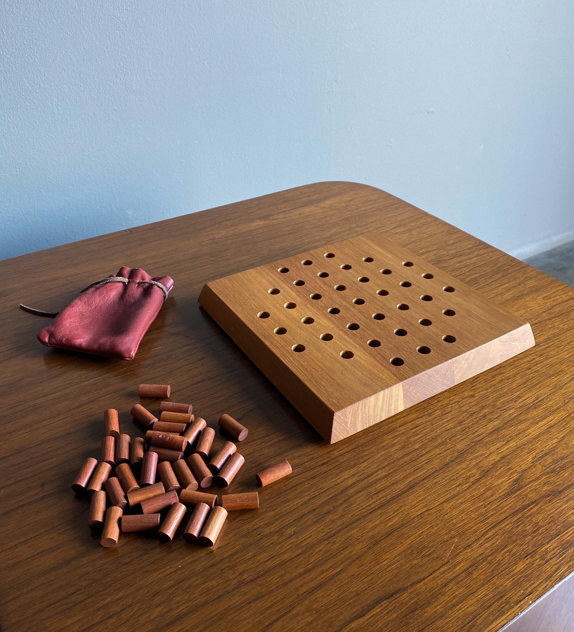 Piet Hein for Skjode, Denmark Teak Solitaire Board Game, 1960's For Sale 3