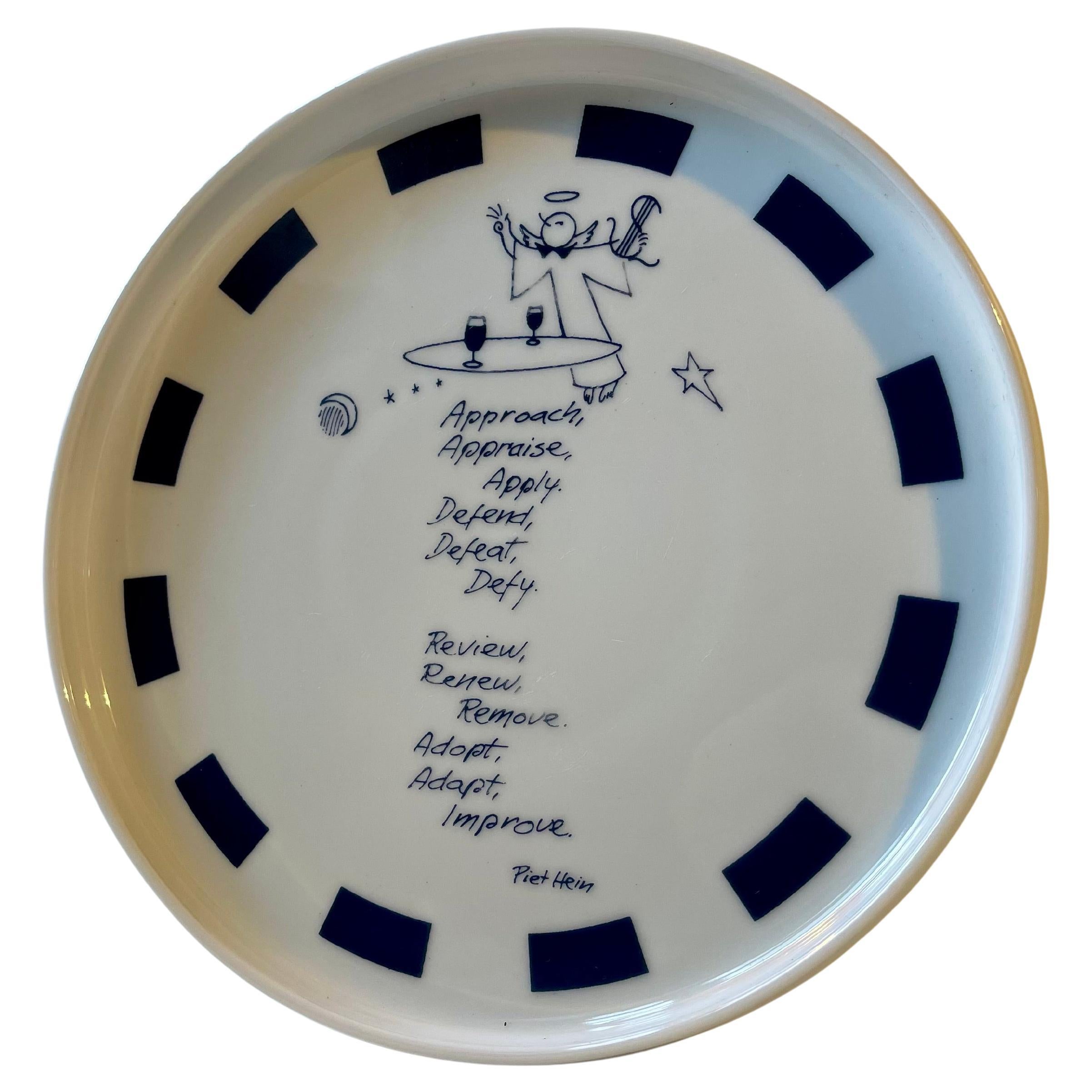 Piet Hein Quote Dish in White Porcelain