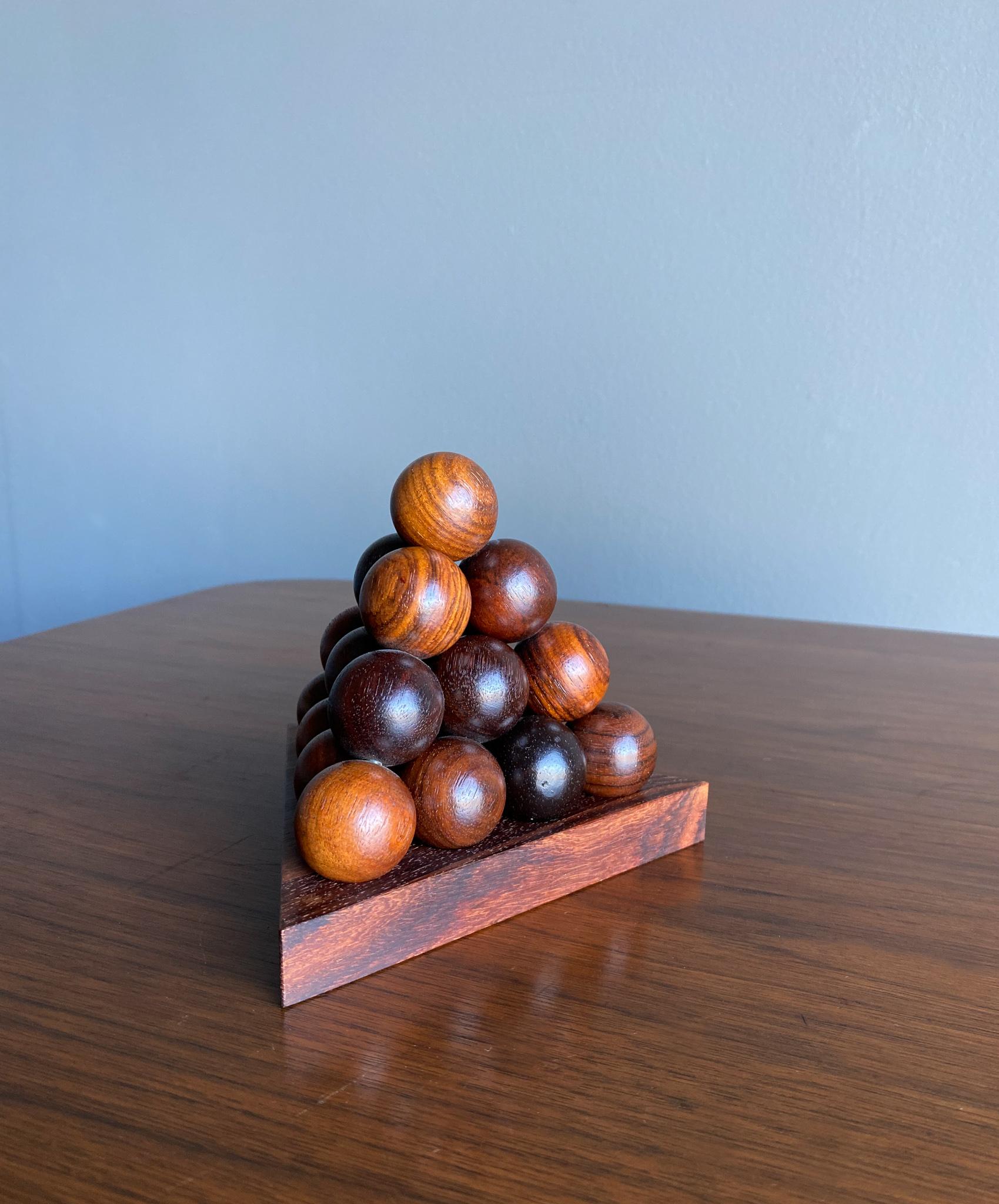 Piet Hein Rosewood 'Pyramystery' Sculptural Game for Skjode, Denmark, 1960s 8