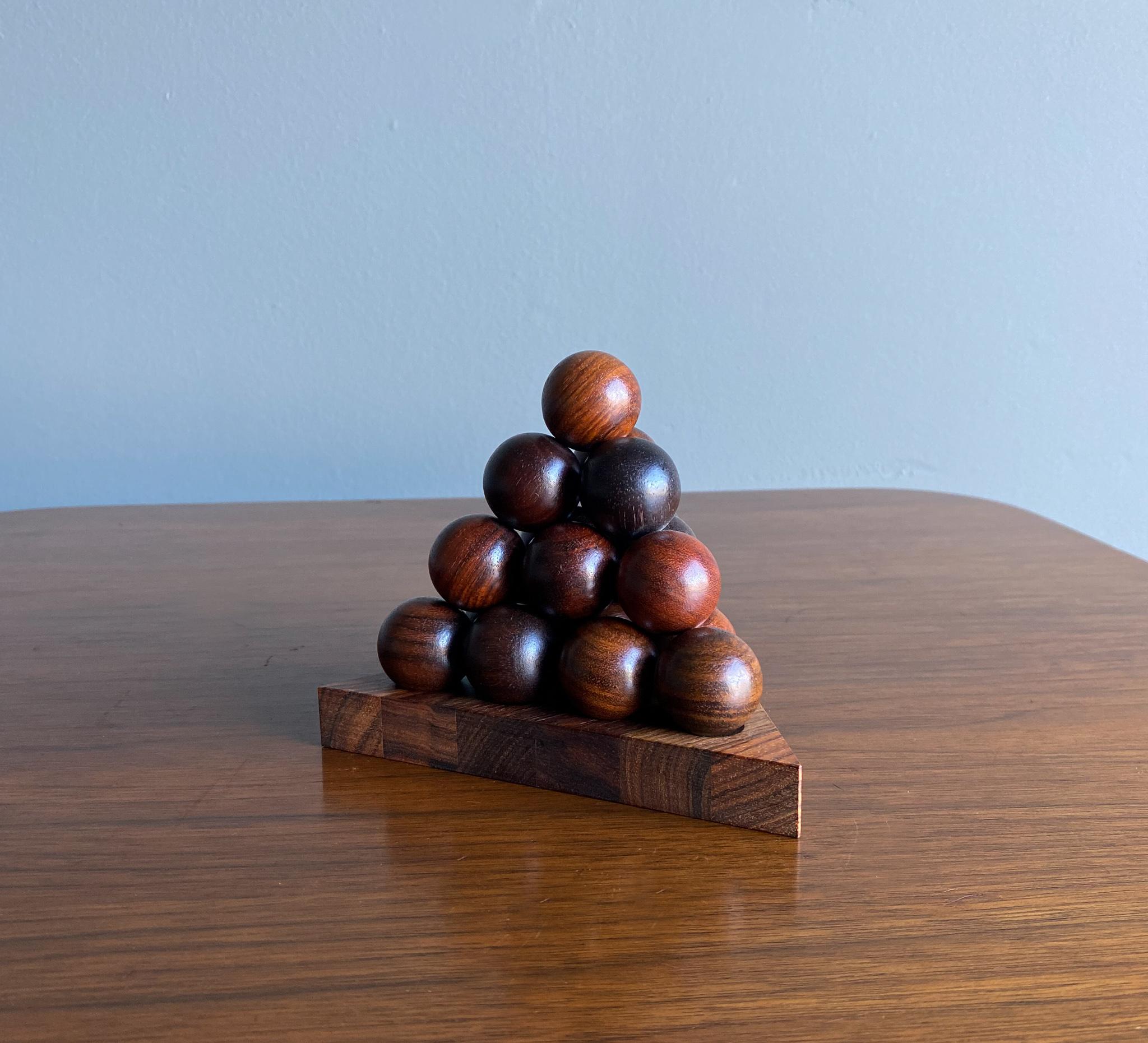 Piet Hein Rosewood 'Pyramystery' Sculptural Game for Skjode, Denmark, 1960s 9