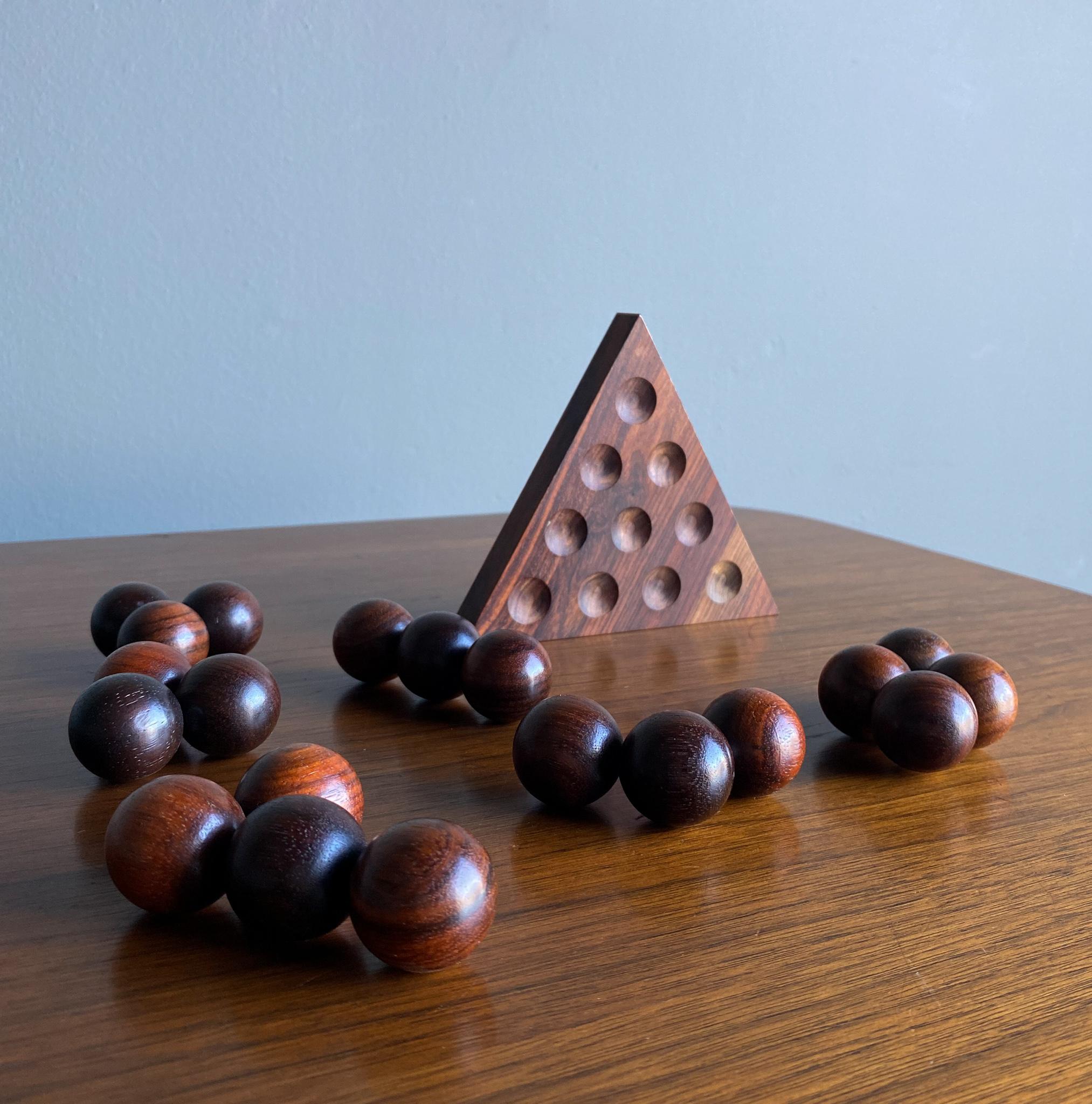 Piet Hein Rosewood 'Pyramystery' Sculptural Game for Skjode, Denmark, 1960s. A really great rare object.