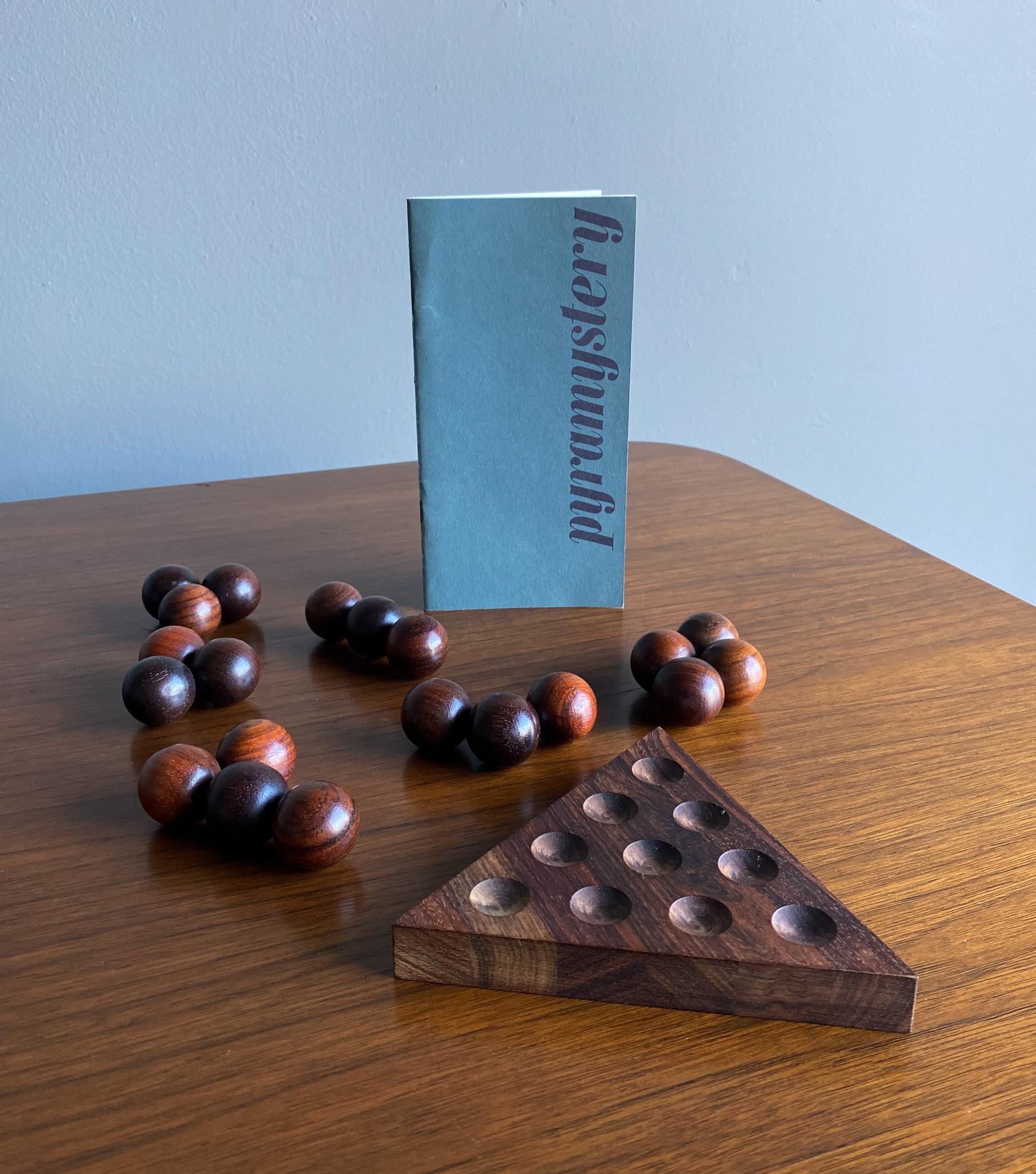 Danish Piet Hein Rosewood 'Pyramystery' Sculptural Game for Skjode, Denmark, 1960s