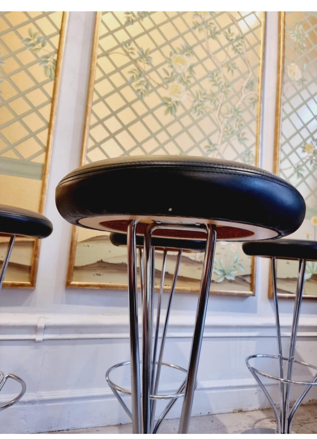 Mid-20th Century Piet Hein, bar stools, 3 available. Scandinavian / Danish Modern, Fritz Hansen For Sale