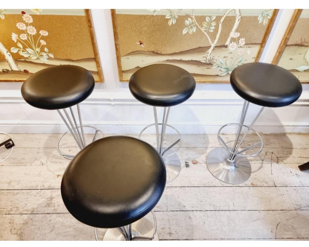 Stainless Steel Piet Hein, bar stools, 3 available. Scandinavian / Danish Modern, Fritz Hansen For Sale