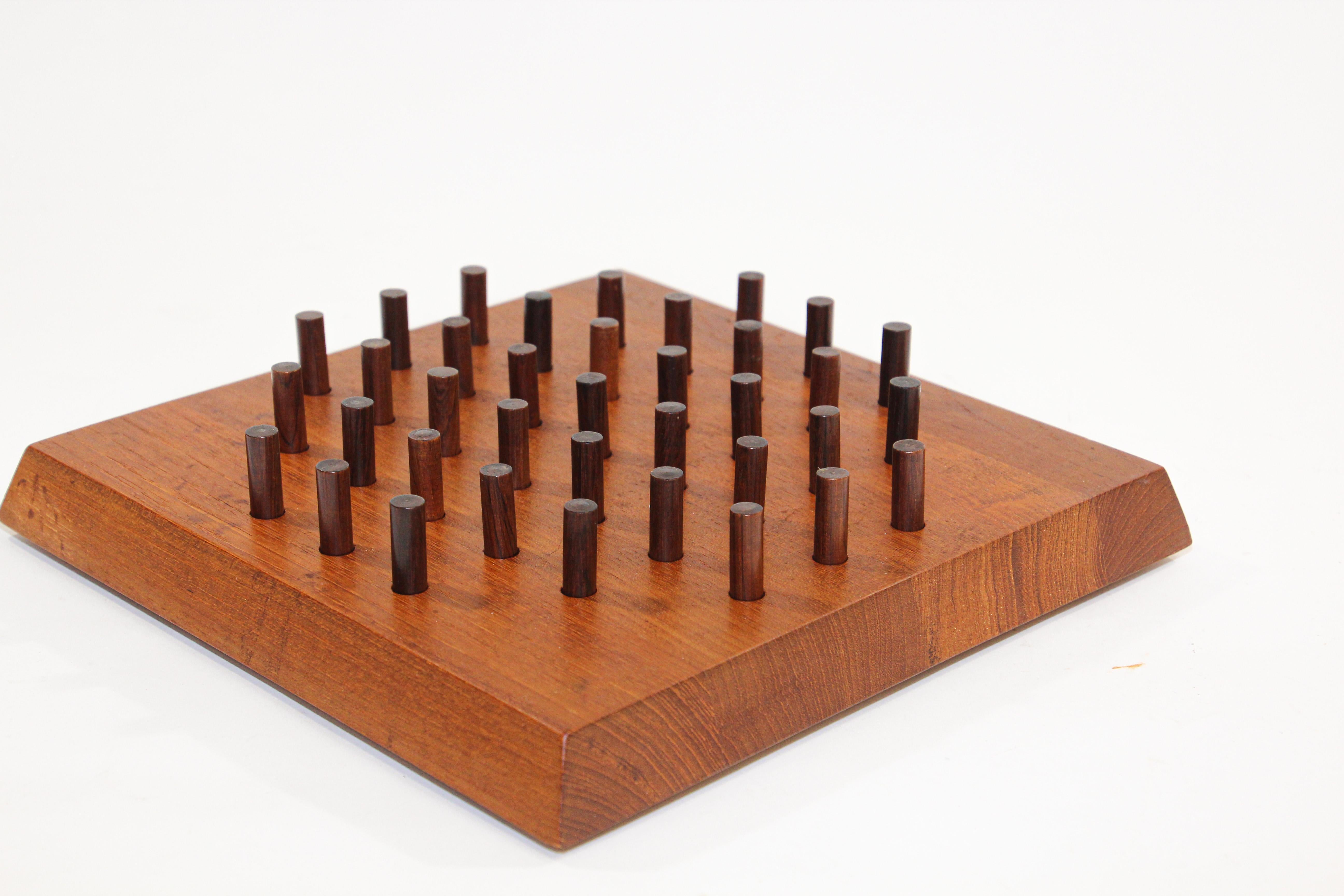Piet Hein 'Solitaire' rare teak board game for Skjode, Denmark, 1960s.
A solid teak Solitaire game designed by Piet Hein (1905-1996) in the 1950s. Manufactured by Skjode in Skjern, Denmark, during the 1960s
Piet Hein, Skjøde, Denmark.