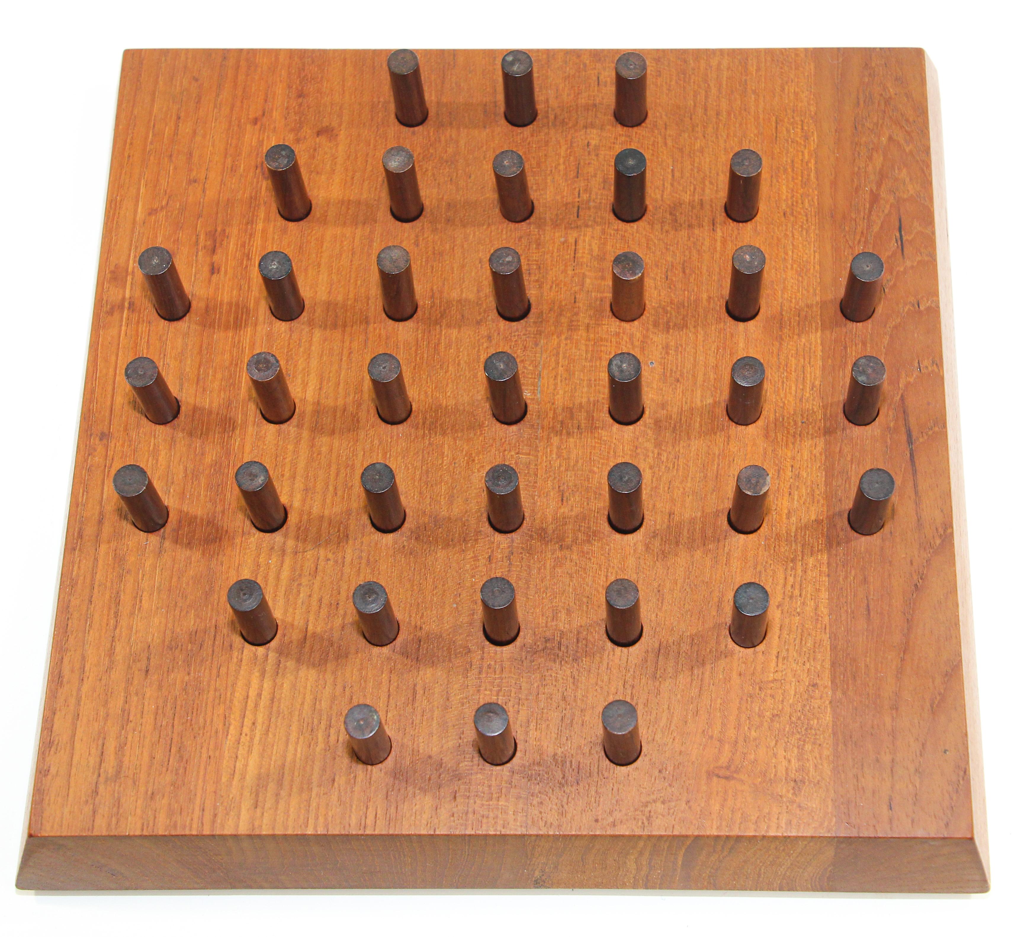 Mid-Century Modern Piet Hein 'Solitaire' Teak Board Game for Skjode, Denmark, 1960s For Sale