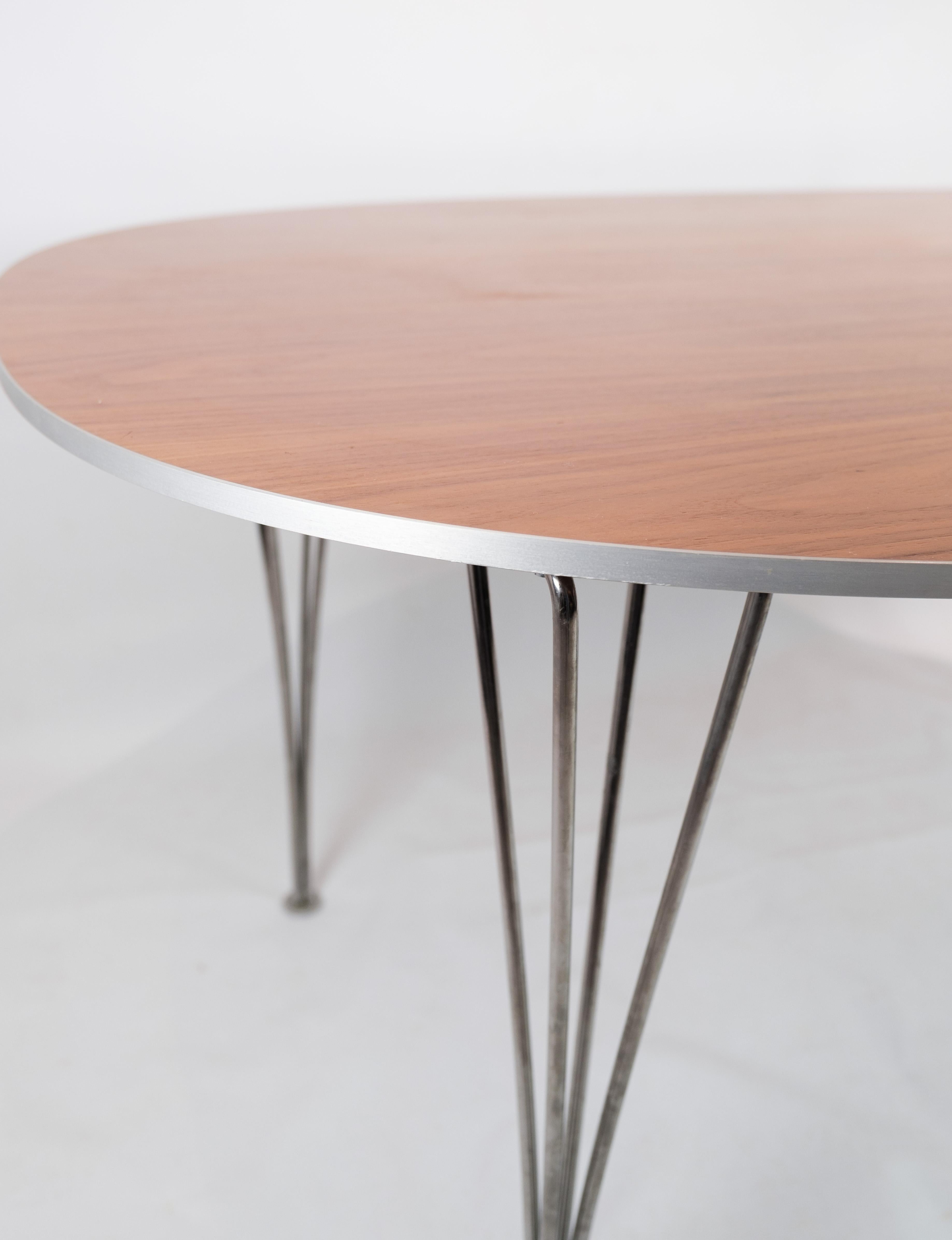 Piet Hein Table, Model B612 with Walnut Surface and Steel Legs 2
