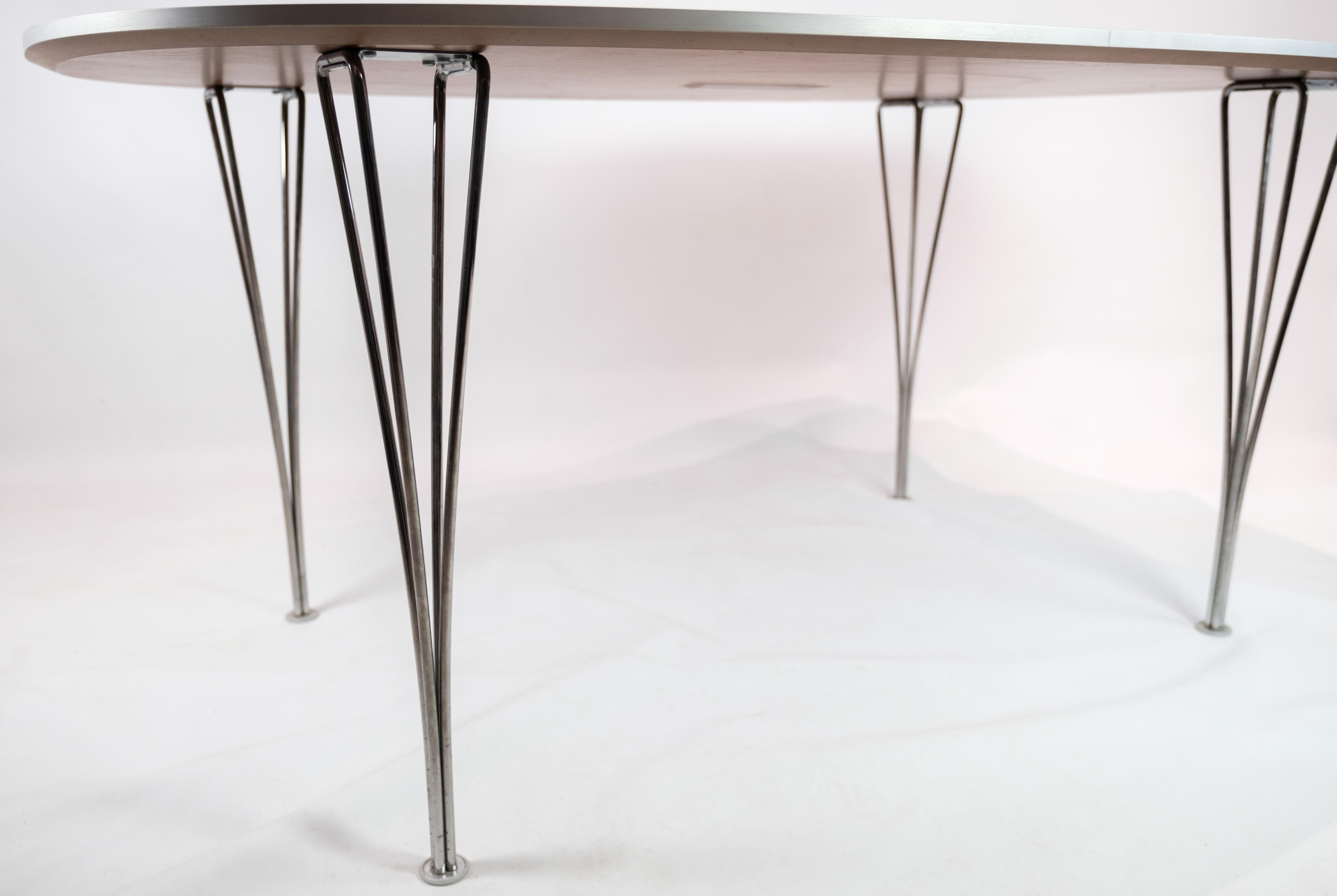 Mid-Century Modern Piet Hein Table, Model B612 with Walnut Surface and Steel Legs