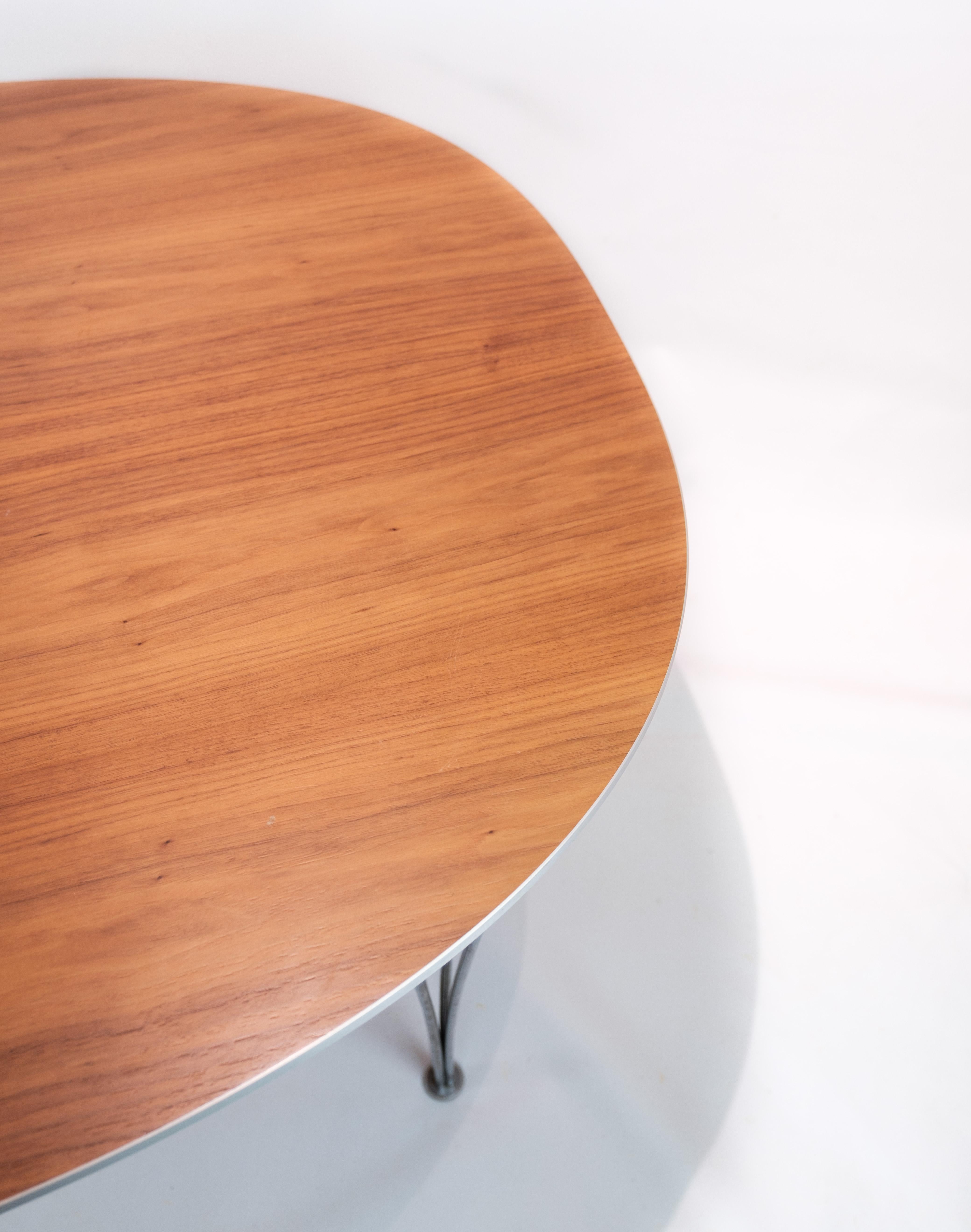 Danish Piet Hein Table, Model B612 with Walnut Surface and Steel Legs