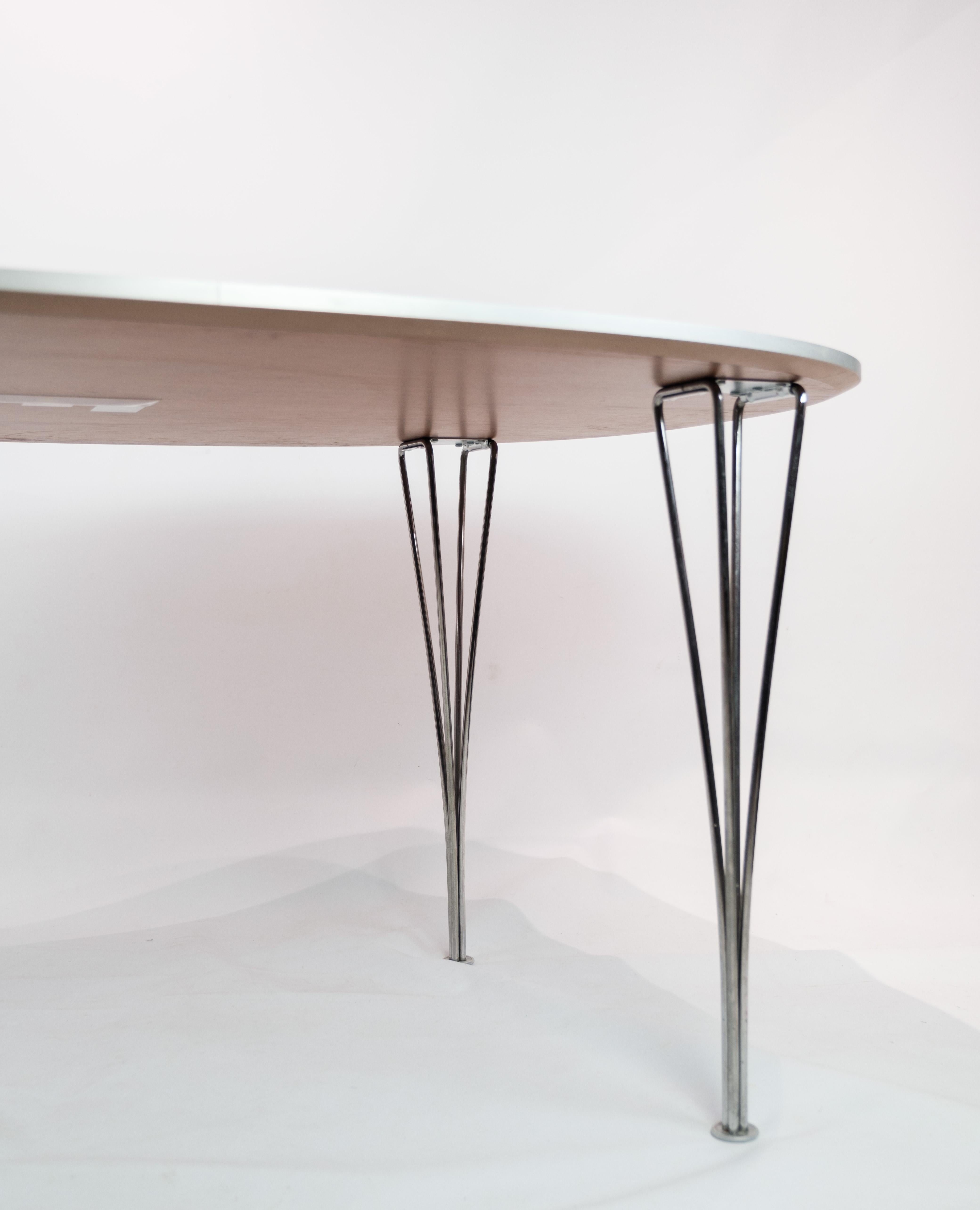 Piet Hein Table, Model B612 with Walnut Surface and Steel Legs In Excellent Condition In Lejre, DK