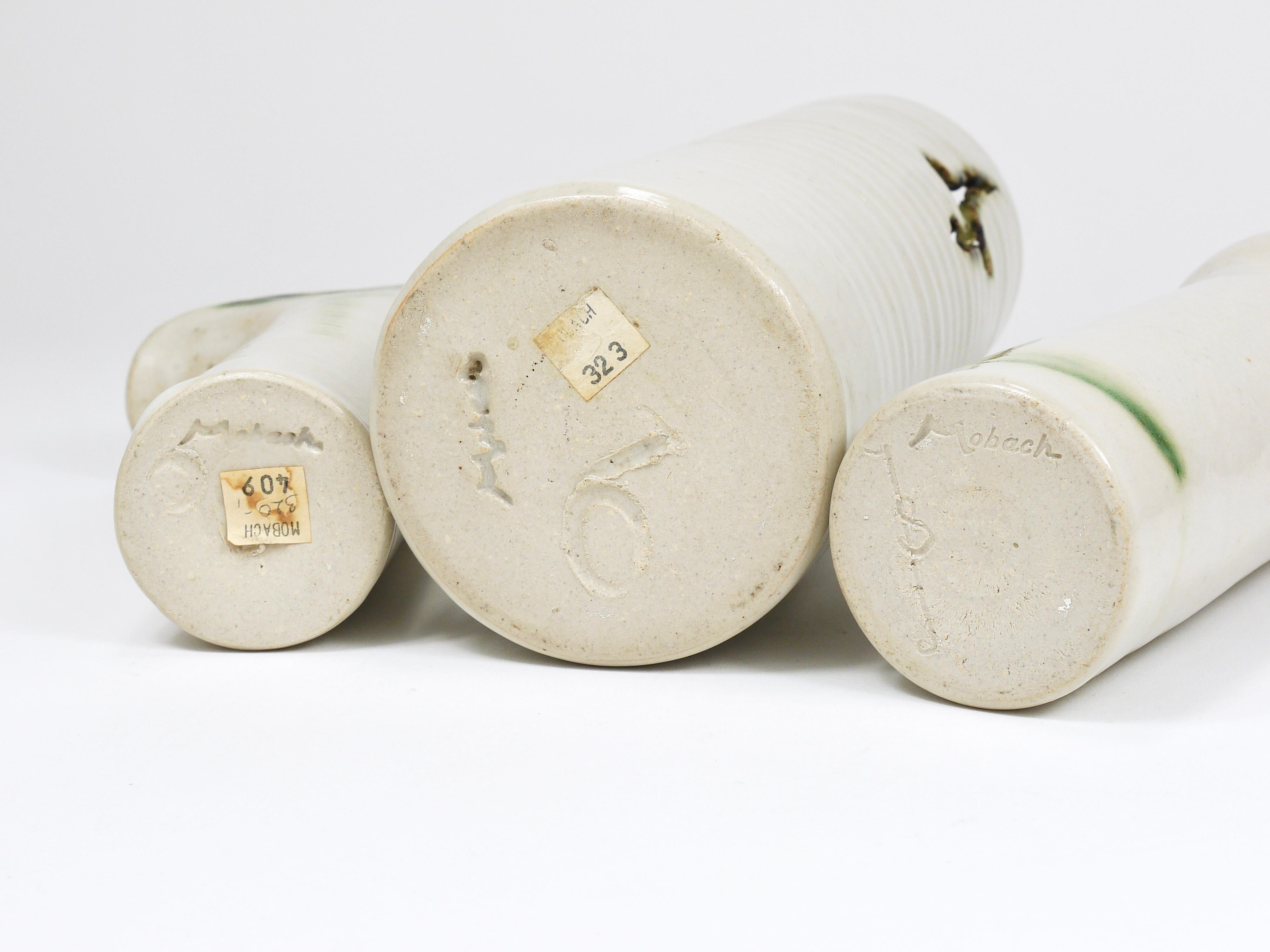 Piet Knepper 3 jarrones de cerámica Studio Pottery by Mobach, Países Bajos, Años 70 en venta 1