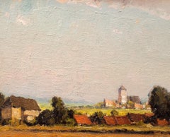 Dutch Landscape "Landscape at Dawn" Piet Lippens (Belgian, 1890-1981)