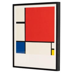 Piet Mondrian: Komposition C n°II in Rot, Blau und Gelb Gerahmte Lithographie