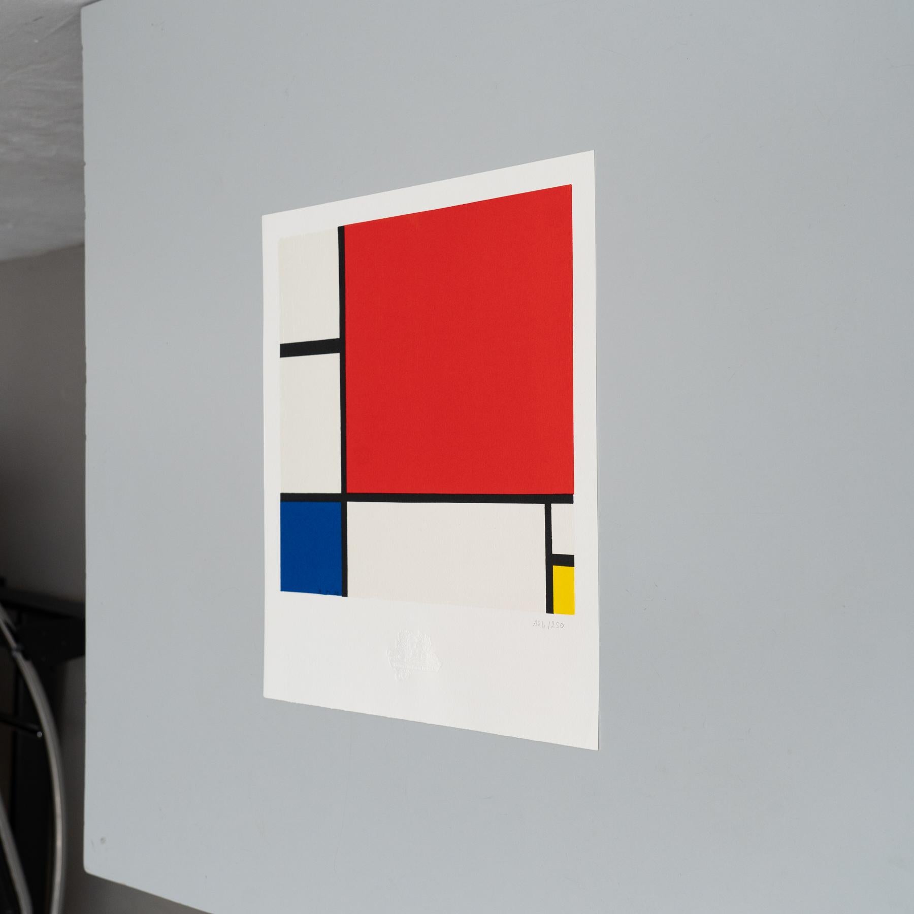 Mid-Century Modern Piet Mondrian: Composition C n°II in Red, Blue, and Yellow  Lithography For Sale