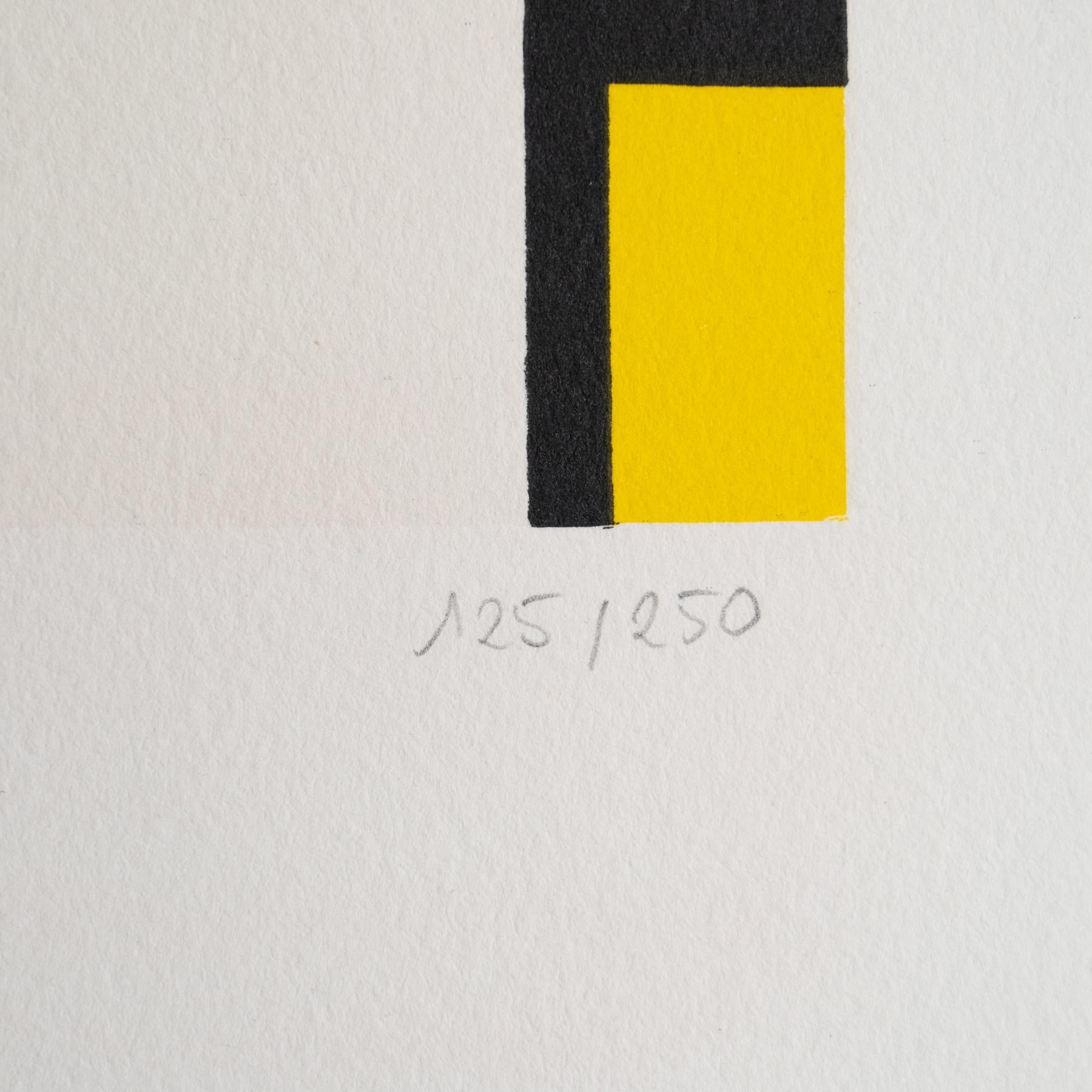 Piet Mondrian: Composition C n°II in Red, Blue, and Yellow  Lithography In Good Condition For Sale In Barcelona, Barcelona