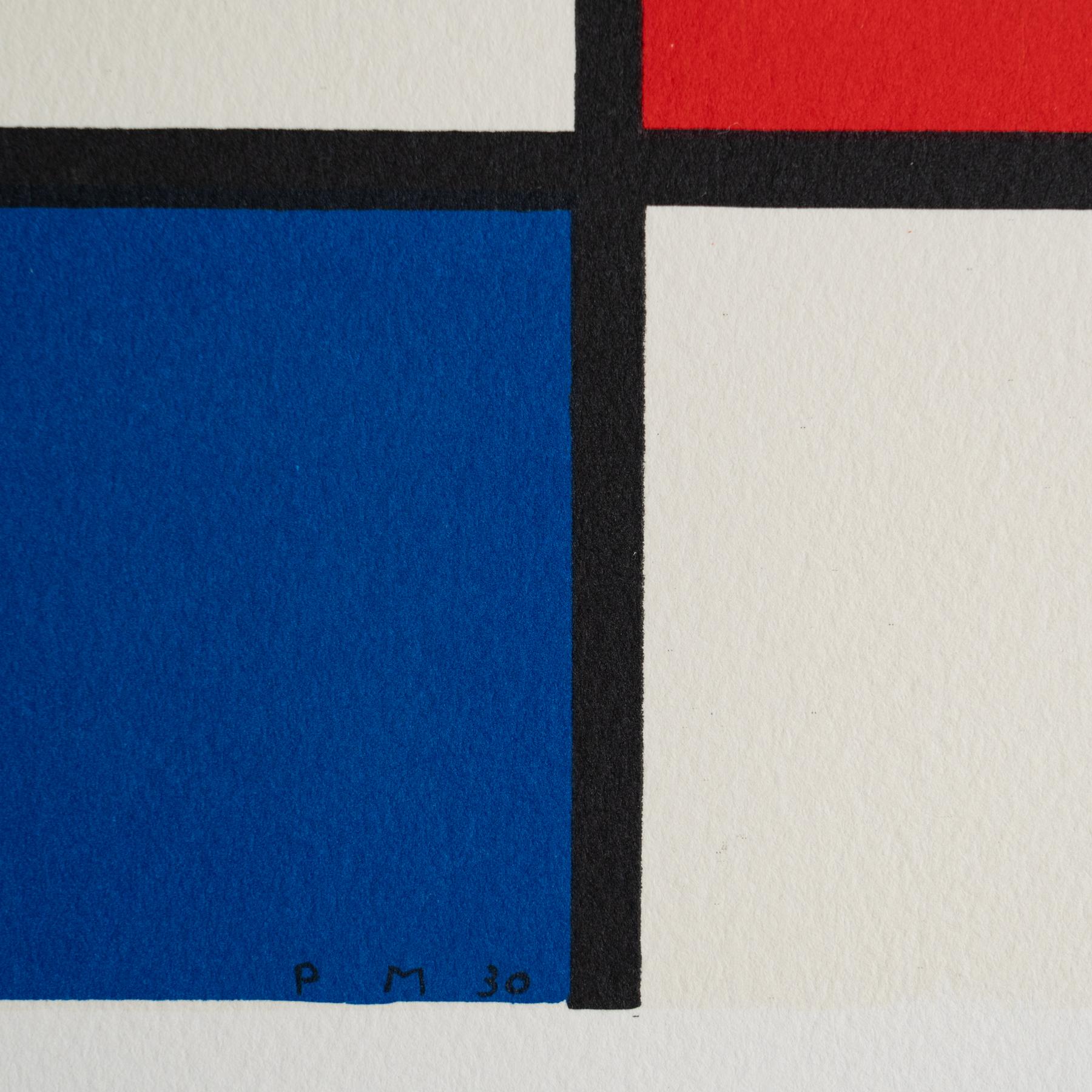 Contemporary Piet Mondrian: Composition C n°II in Red, Blue, and Yellow  Lithography For Sale