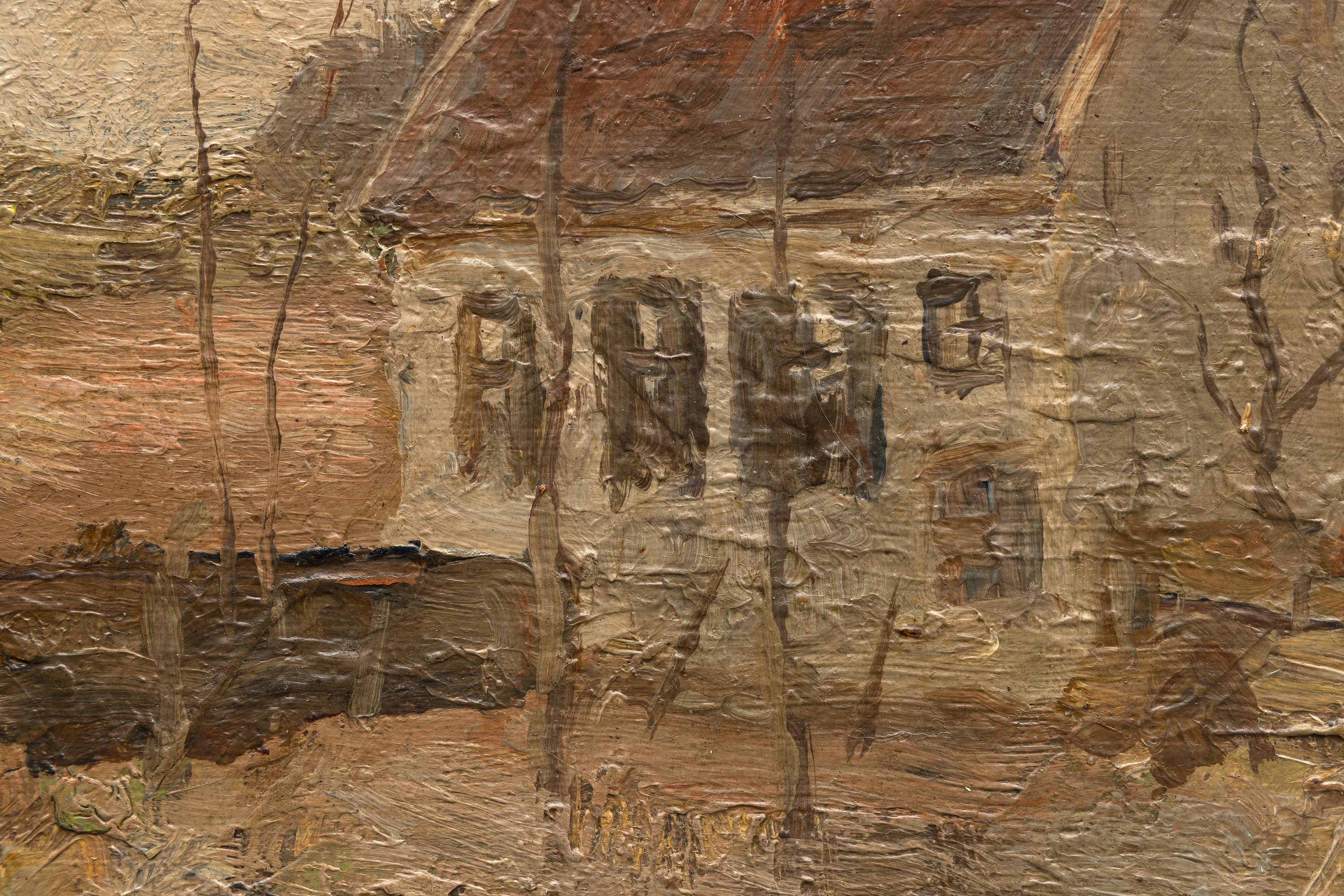 House in the Countryside - Impressionist Oil Painting, c. 1888 For Sale 2