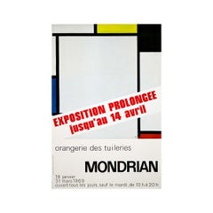 1969 original exhibition poster Mondrian – Orangerie des Tuileries Paris