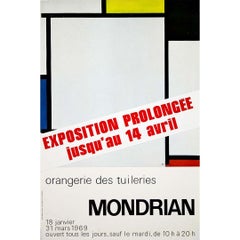1969 original exhibition poster Mondrian – Orangerie des Tuileries Paris