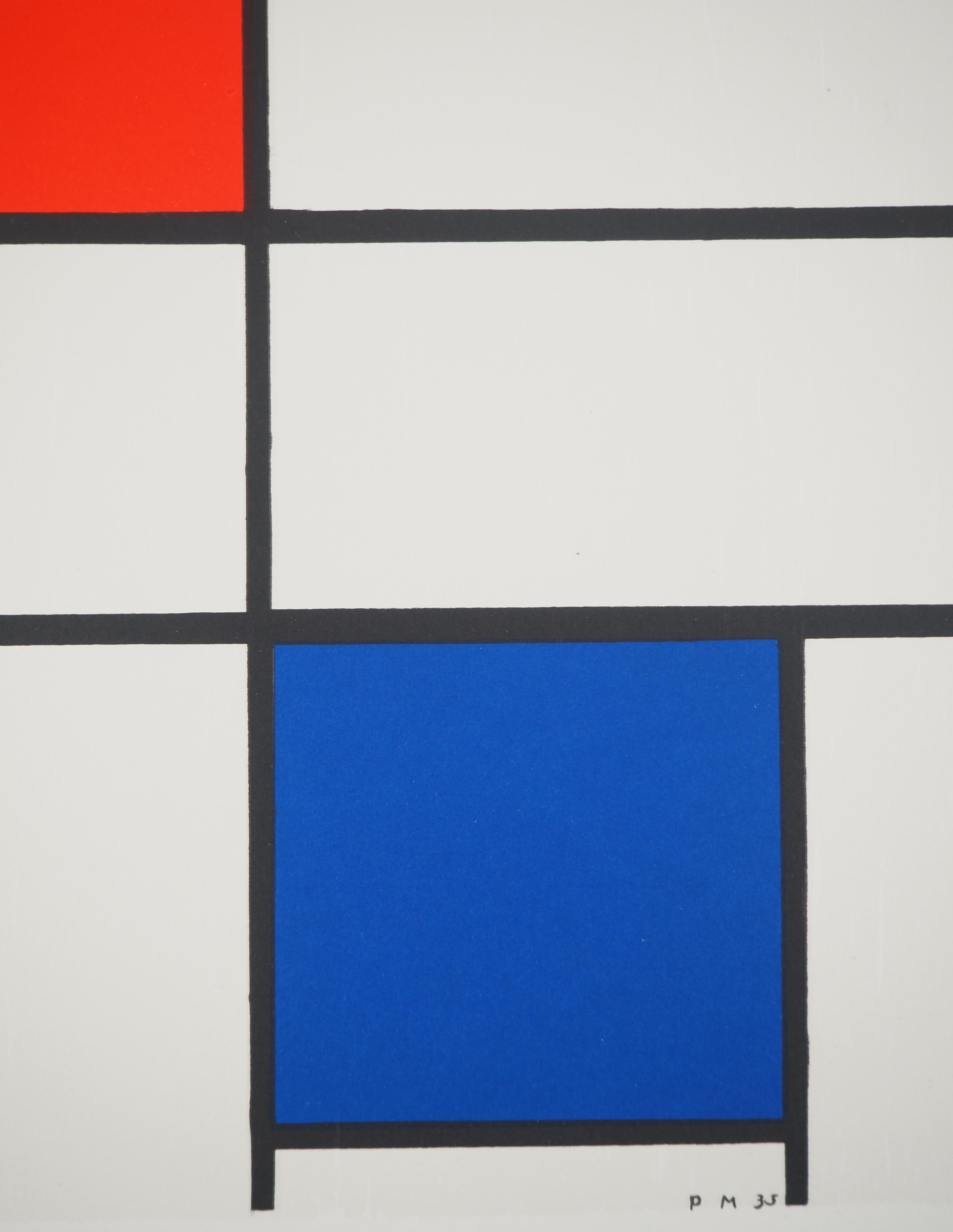 Composition C n°III in Red, Blue and Yellow - Lithograph For Sale 5
