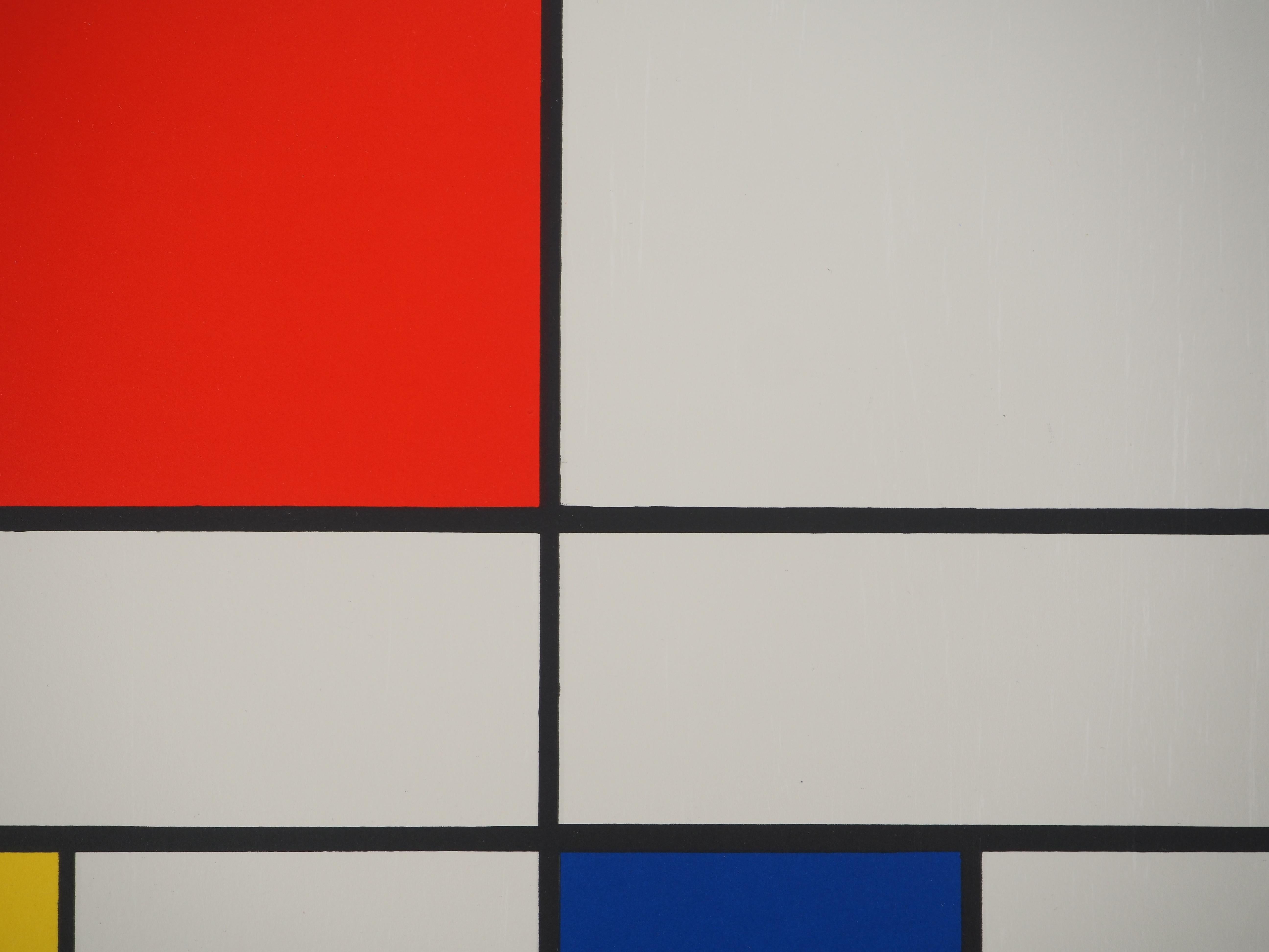Composition C n°III in Red, Blue and Yellow - Lithograph For Sale 2
