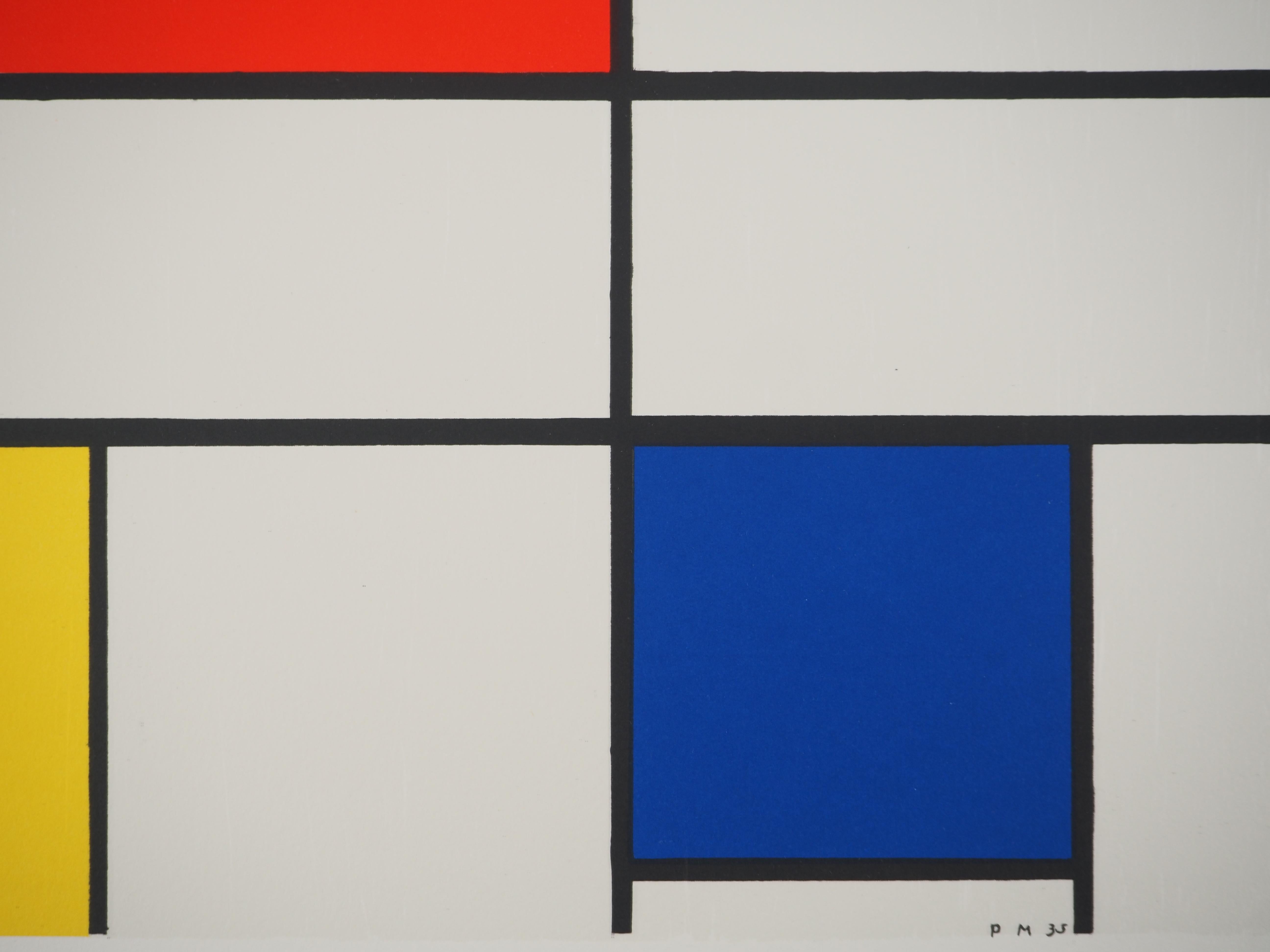 Composition C n°III in Red, Blue and Yellow - Lithograph For Sale 3