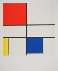 Composizione C n°III in rosso, blu e giallo - Litografia