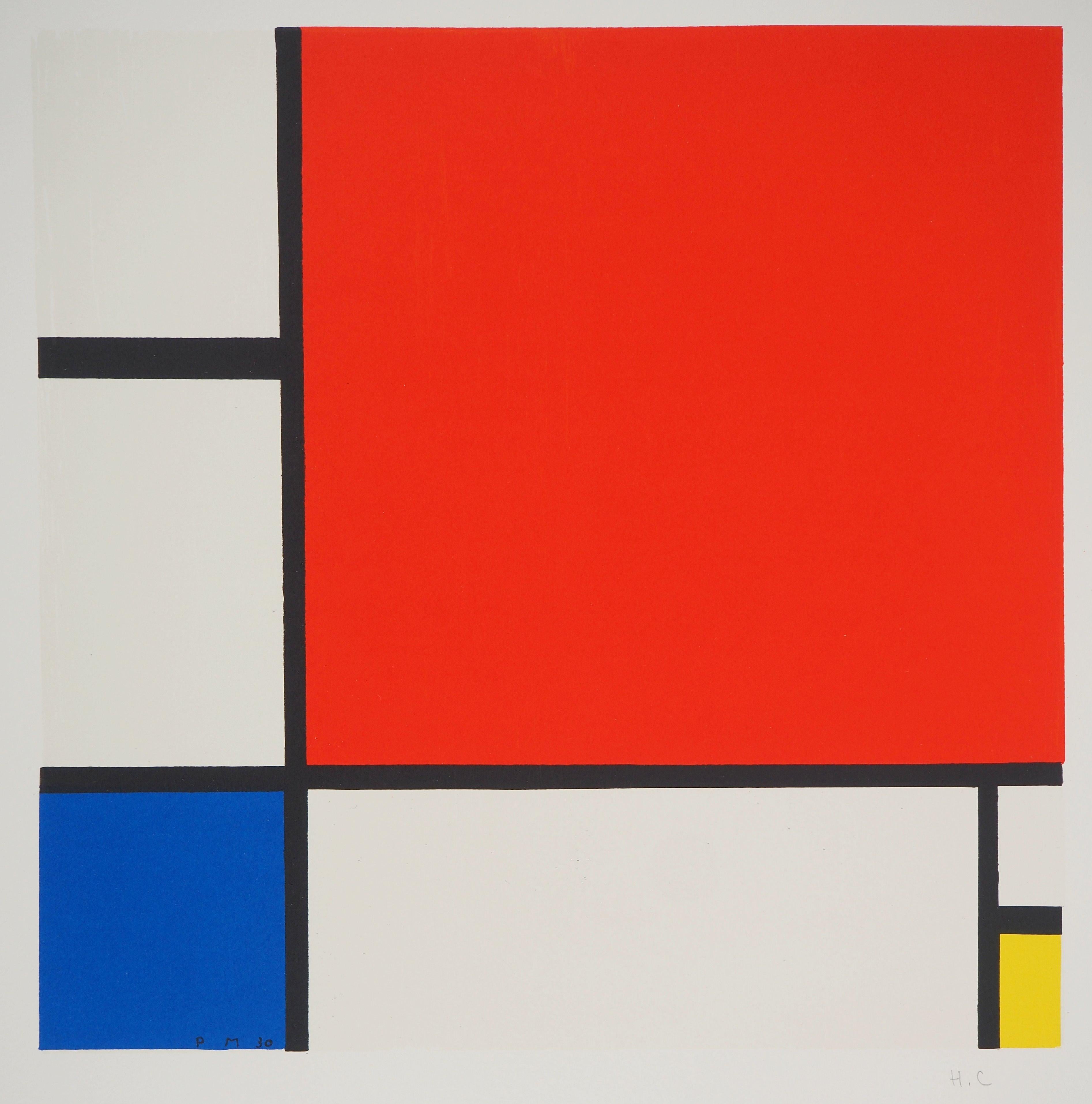 Composition II en rouge, bleu et jaune - Géométrique abstrait Print par Piet Mondrian