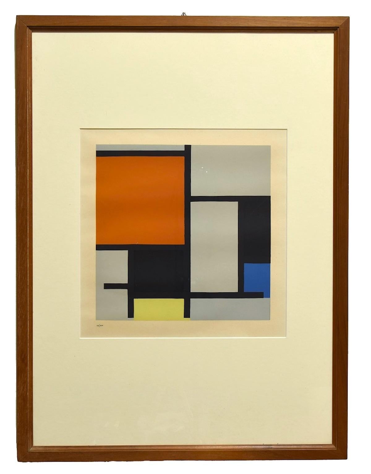 Composition - Sérigraphie d'origine d'après P. Mondrian - 1953 - Print de Piet Mondrian