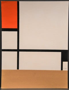 Composition - Pochoir original d'après P. Mondrian - 1957