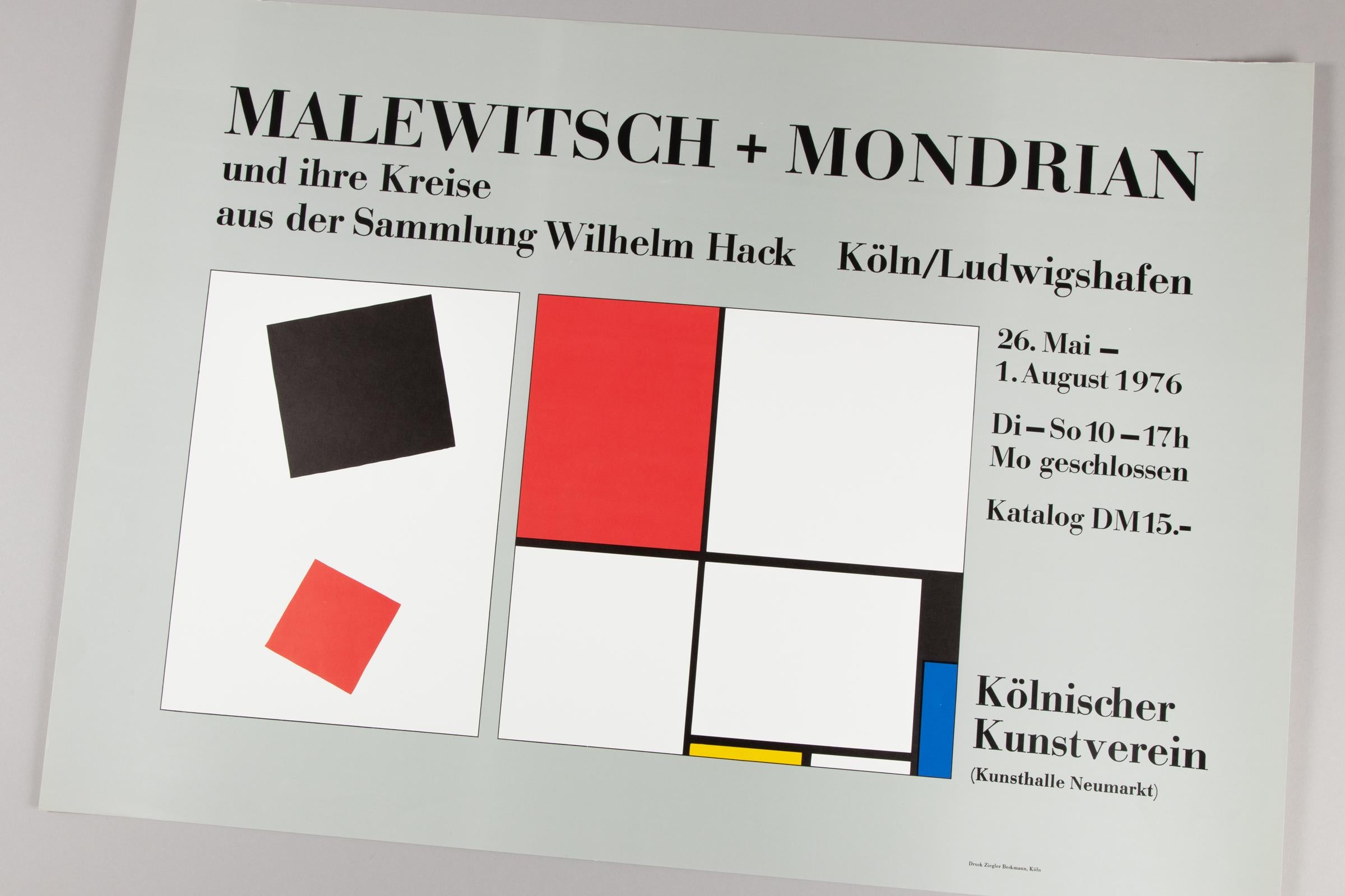 Kazimir Malevich + Piet Mondrian: Original Exhibition Poster from 1976 1