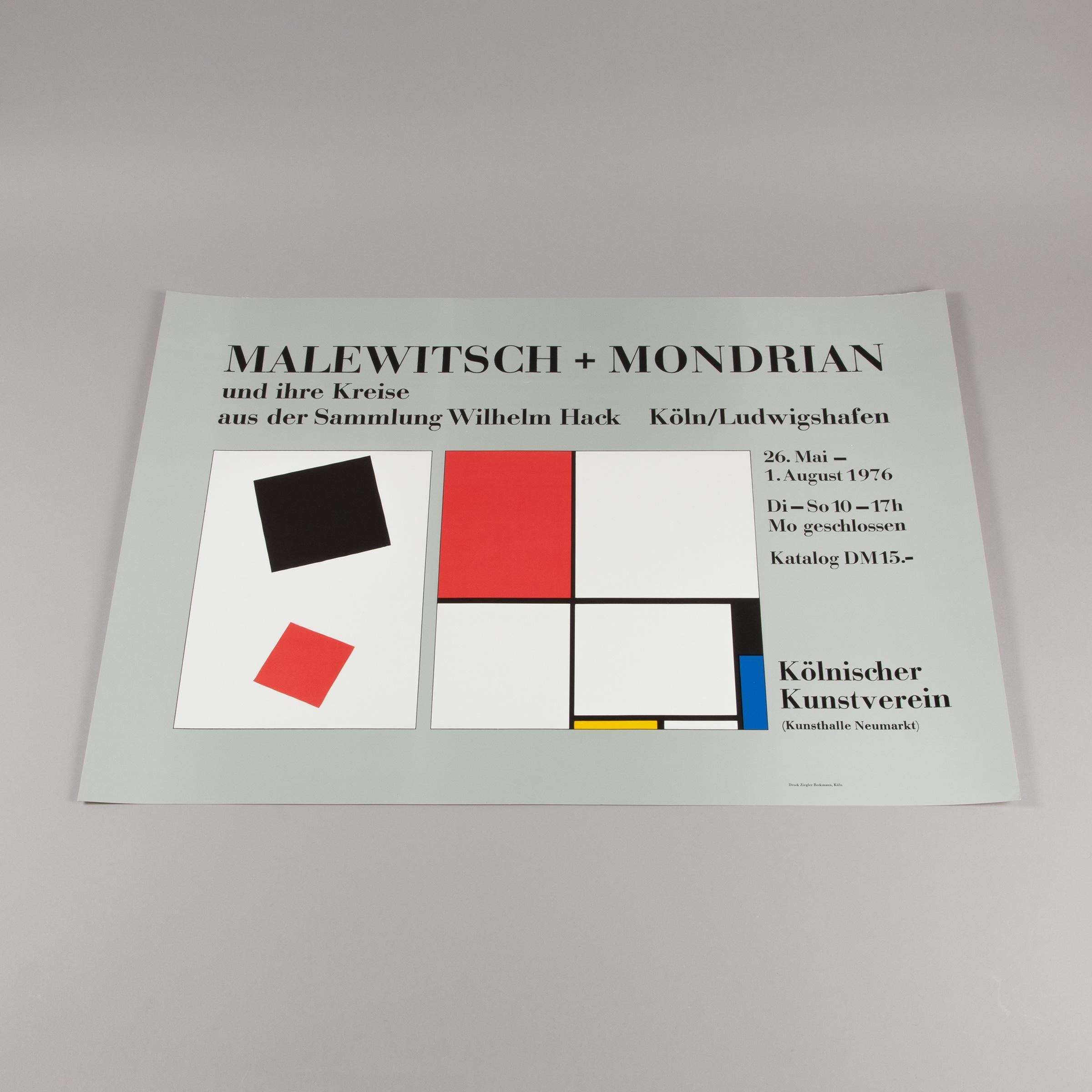 Kazimir Malevich + Piet Mondrian: Original Exhibition Poster from 1976 2
