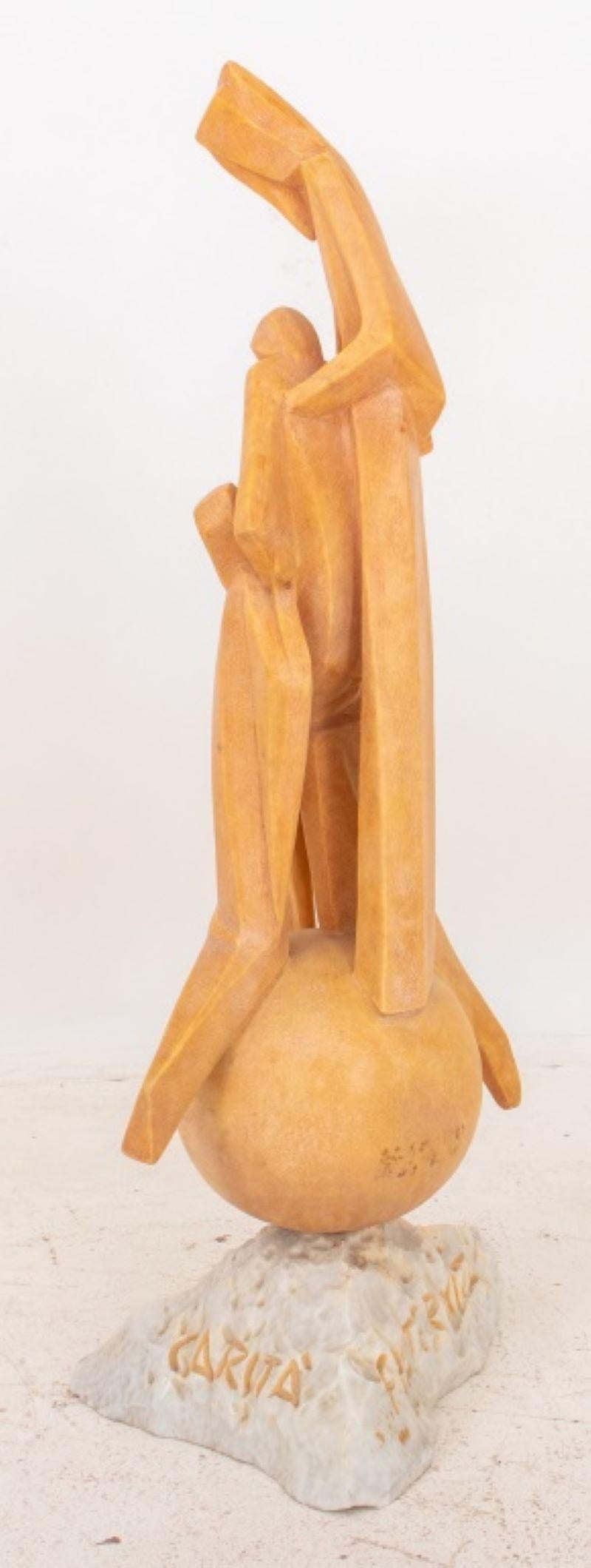 Mid-Century Modern Pieta Carita Fraternita Marble Sculpture For Sale