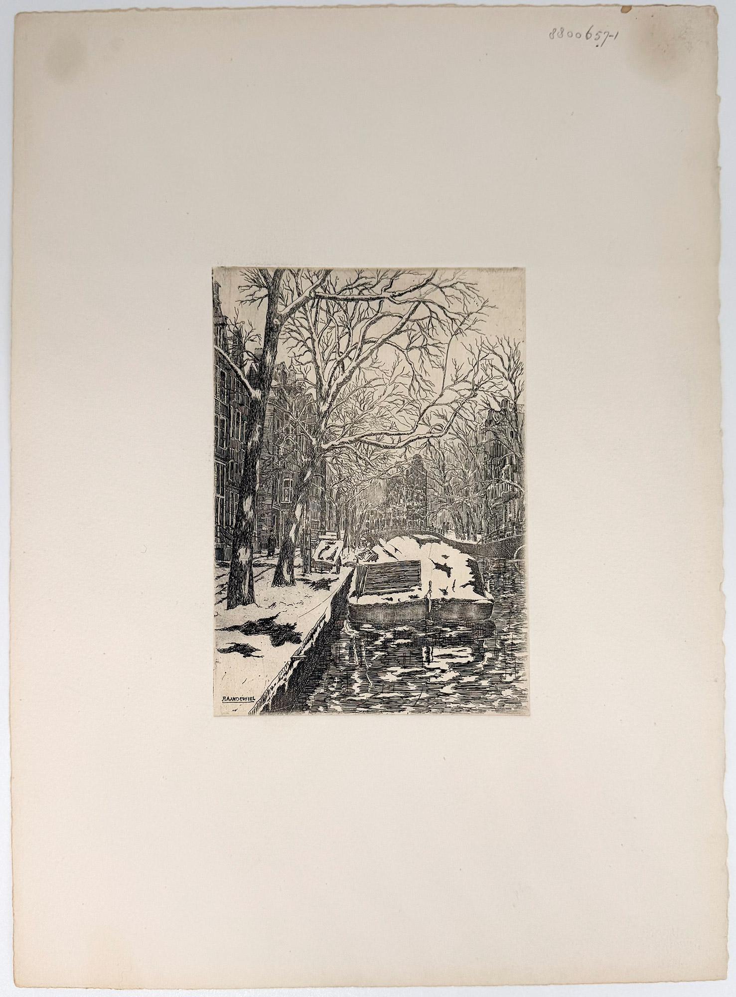 Reguliersracht during winter, Amsterdam - Print by Pieter Aandewiel