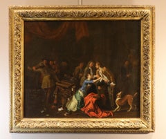 Banquet and Brawl Pair of Paints Angillis 18th Century Oil on canvas Old master